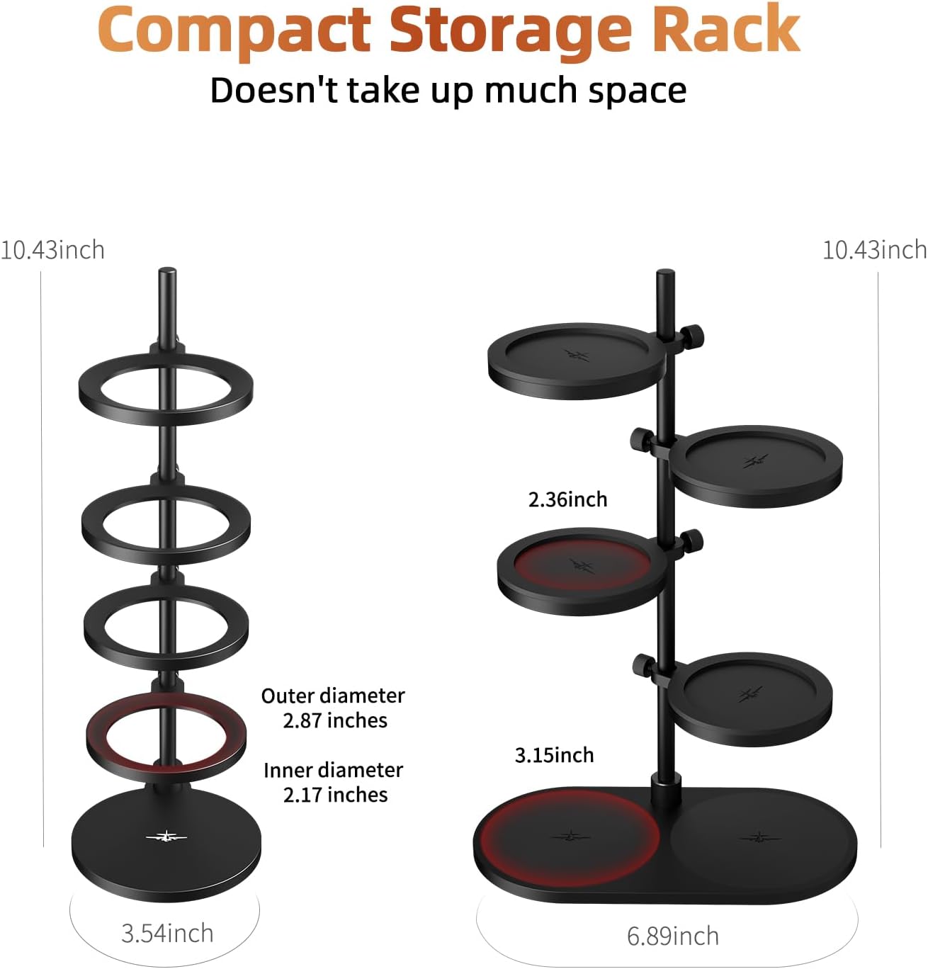 MHW-3BOMBER Magnetic Portafilter Basket Storage Stand, Espresso Filter Basket Holder Rack for 51/53/54/58mm Coffee Filter, Removable Espresso Display Bracket SR6106-OS