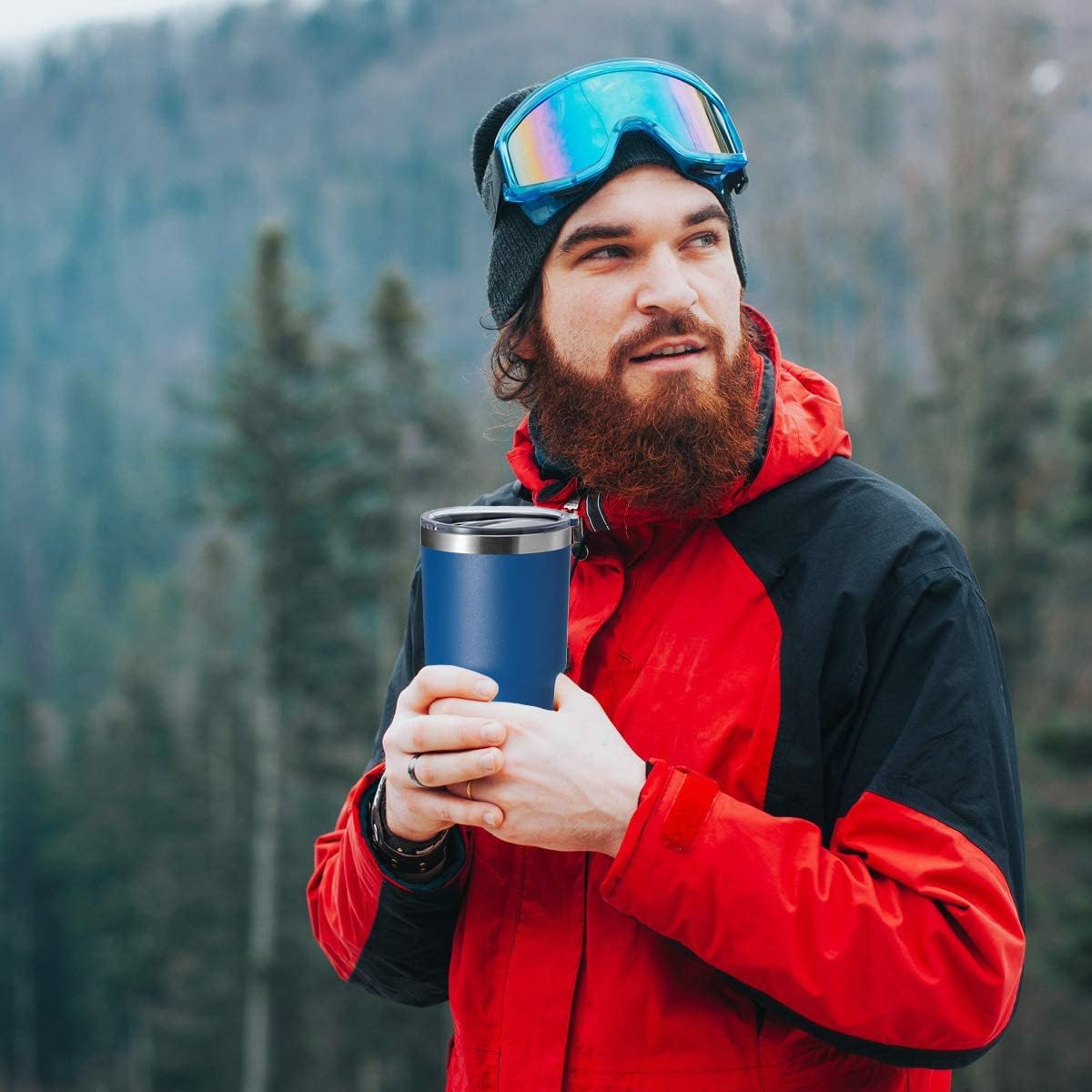 HASLE OUTFITTERS 30oz Stainless Steel Tumbler, Double Wall Vacuum Insulated Travel Mug Tumbler, Durable Insulated Coffee Mug, Gift Box Set (Dark Blue, 1)