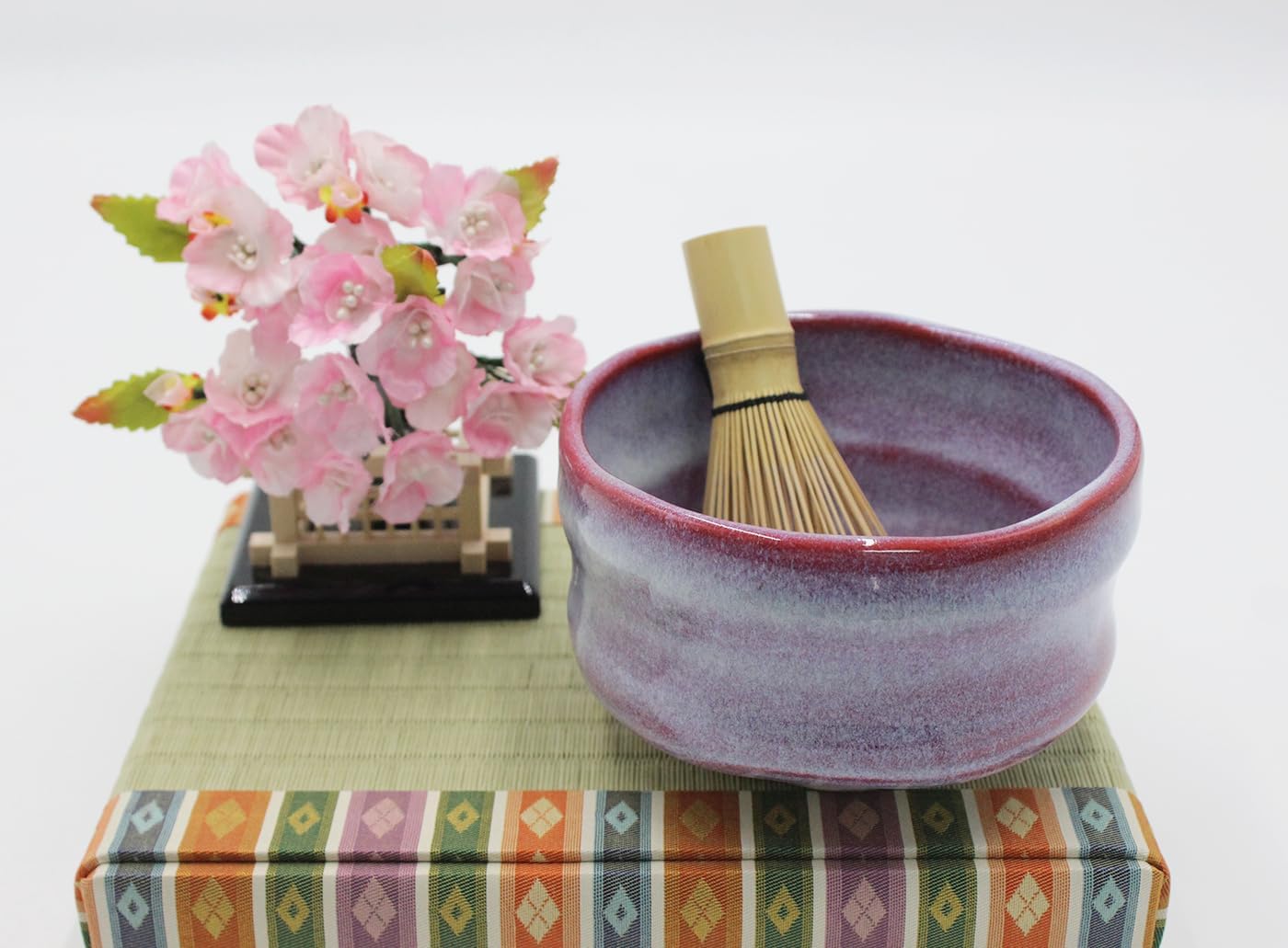 Japanese Traditional Handcrafted Matcha Chawan Tea Bowl Cup Ceremony Tableware Pottery (Sakura Unofu)