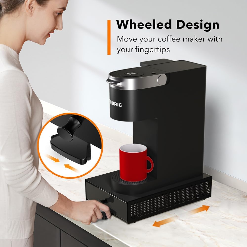 SICHEER K Cup Organization Storage Drawer Maker K Cup Holder Sliding Tray Pull out Coffee Pod Organizer Rolling Stand Countertop Maker Stand Rack Capsules Compatible with Keurig Accessories 24 Pods
