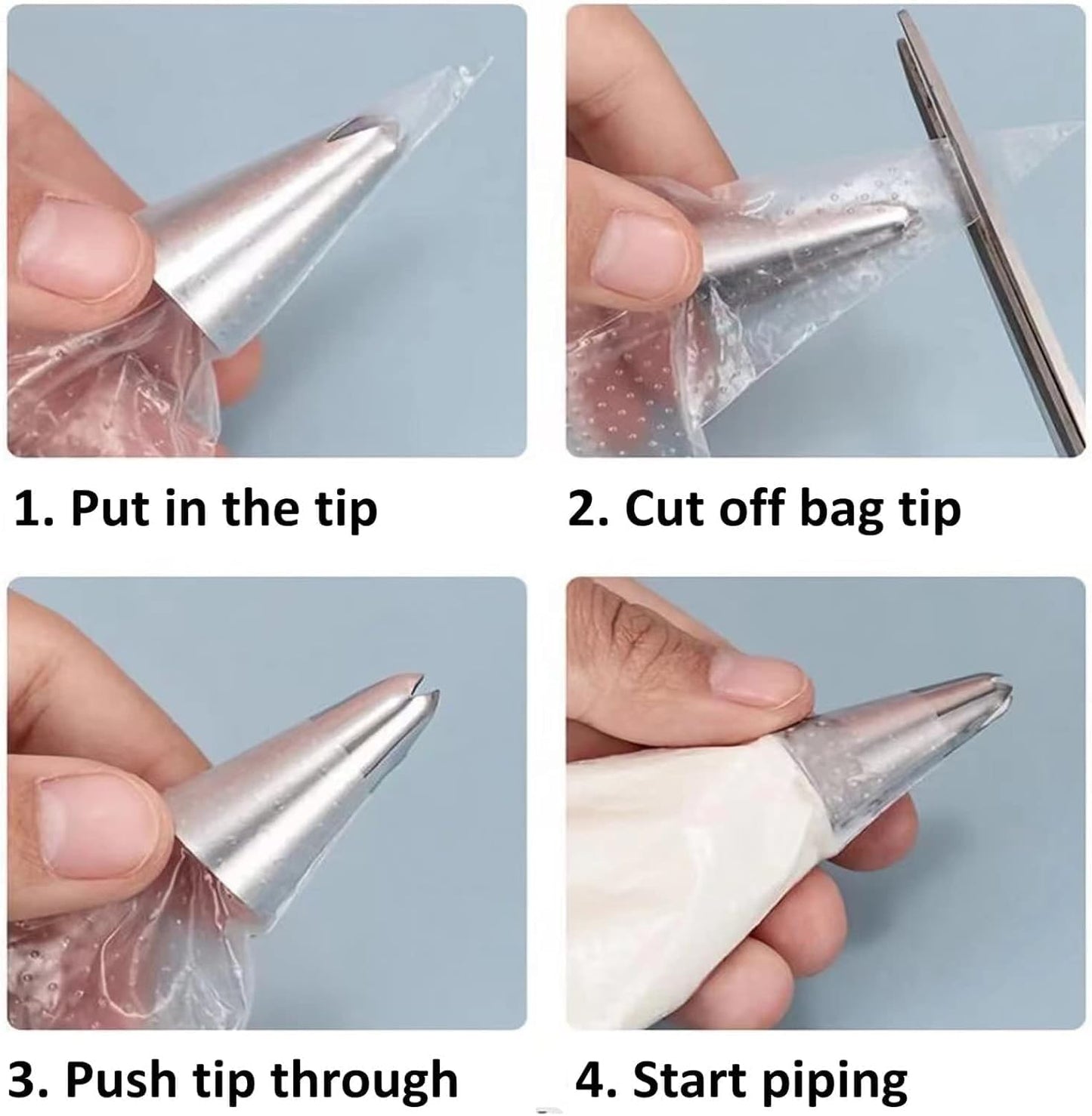 23 inch Frosting Piping Bag Disposable, AMBESTAR 100 Pieces Professional Clear Huge Thickened Cake Decorating Bag for Cream Frosting, Cakes and Cookies Decoration, Baking Lovers Accessories