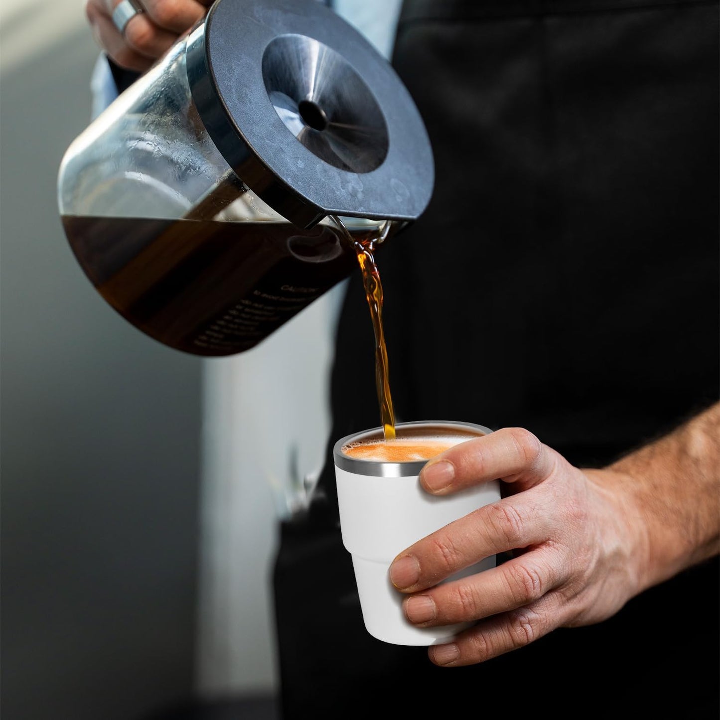 6oz Espresso Cups, Insulated Espresso Cups Set of 2, Expresso Shots Cup, Stainless Steel Shot Glasses for Coffee, Portable Espresso Travel Mug for Camping