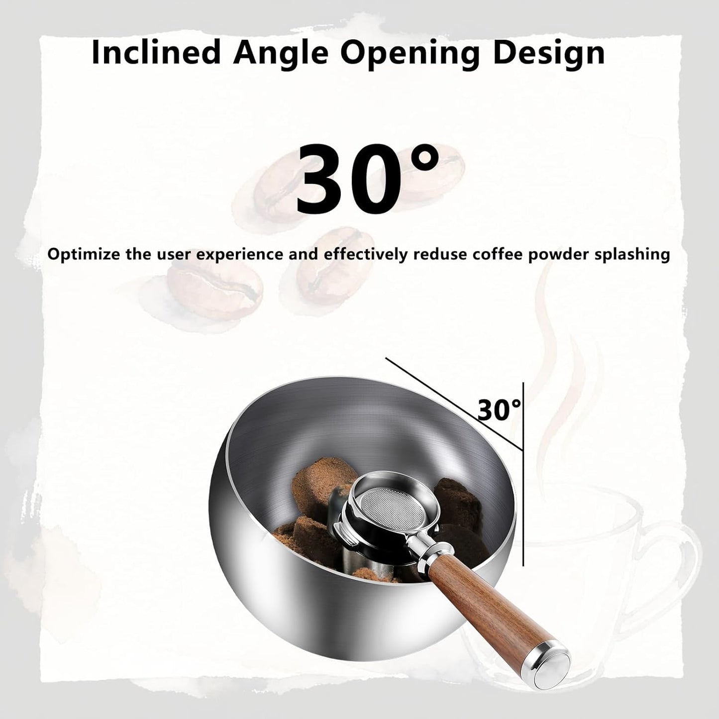 Espresso knock box –Stainless Steel,Coffee Knock box –Magnetic Base Removable Vertical Knock Bar,Knock Box with Shock-Absorbing and Non-Slip Base,Espresso Machine Accessories