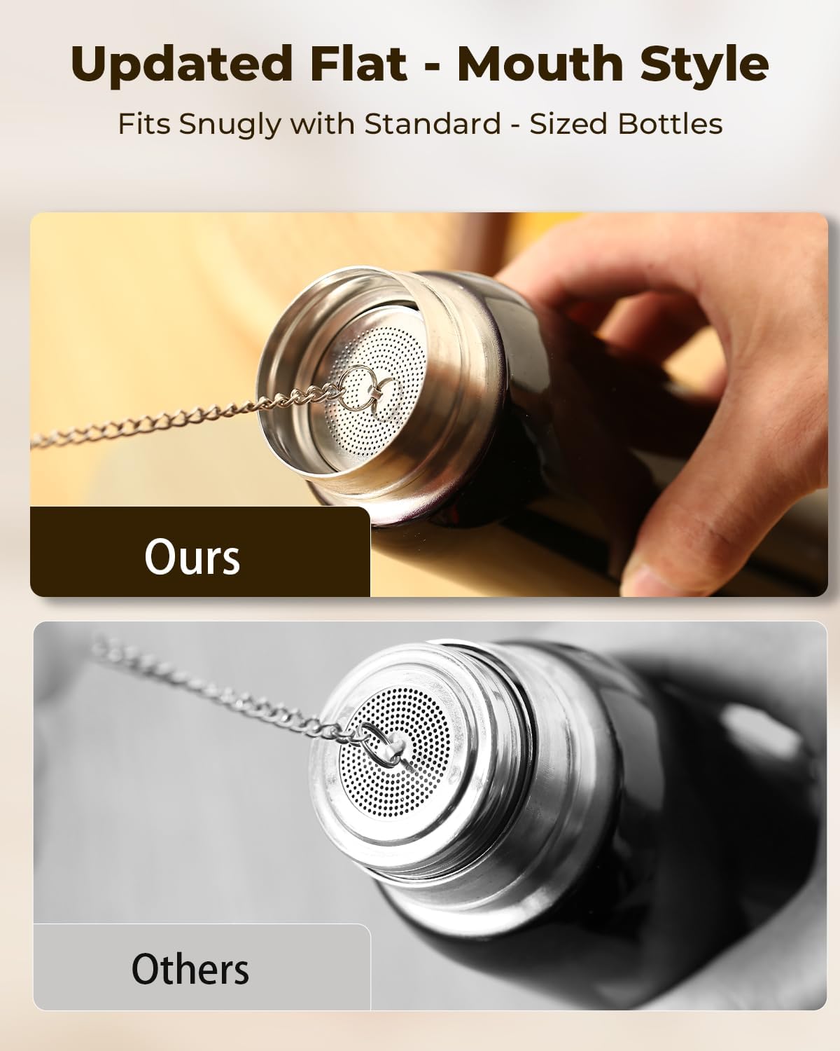 House Again 2 Pack Tea Infusers, Extra Fine Mesh Tea Strainers for Loose Tea, Updated Slim Threaded Lid & 304 Stainless Steel, Loose Leaf Tea Steeper for Brew Tea Spices & Seasonings