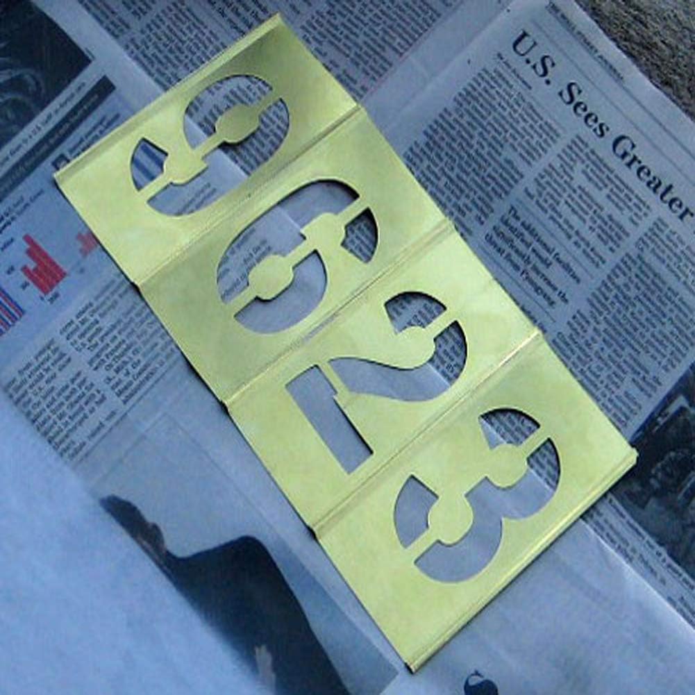 Deezio 1 Inch Brass Stencil Kit, Numbers and Punctuations Number Stencil - 15 Piece Set