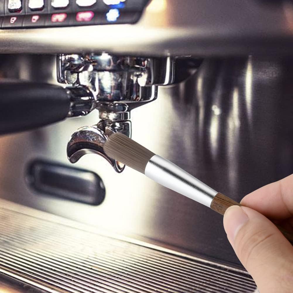 3pcs Coffee Grinder Cleaning Brush Espresso Machine Cleaning Tool Walnut Wood Handle Natural Bristles Coffee Machine Clean Tool