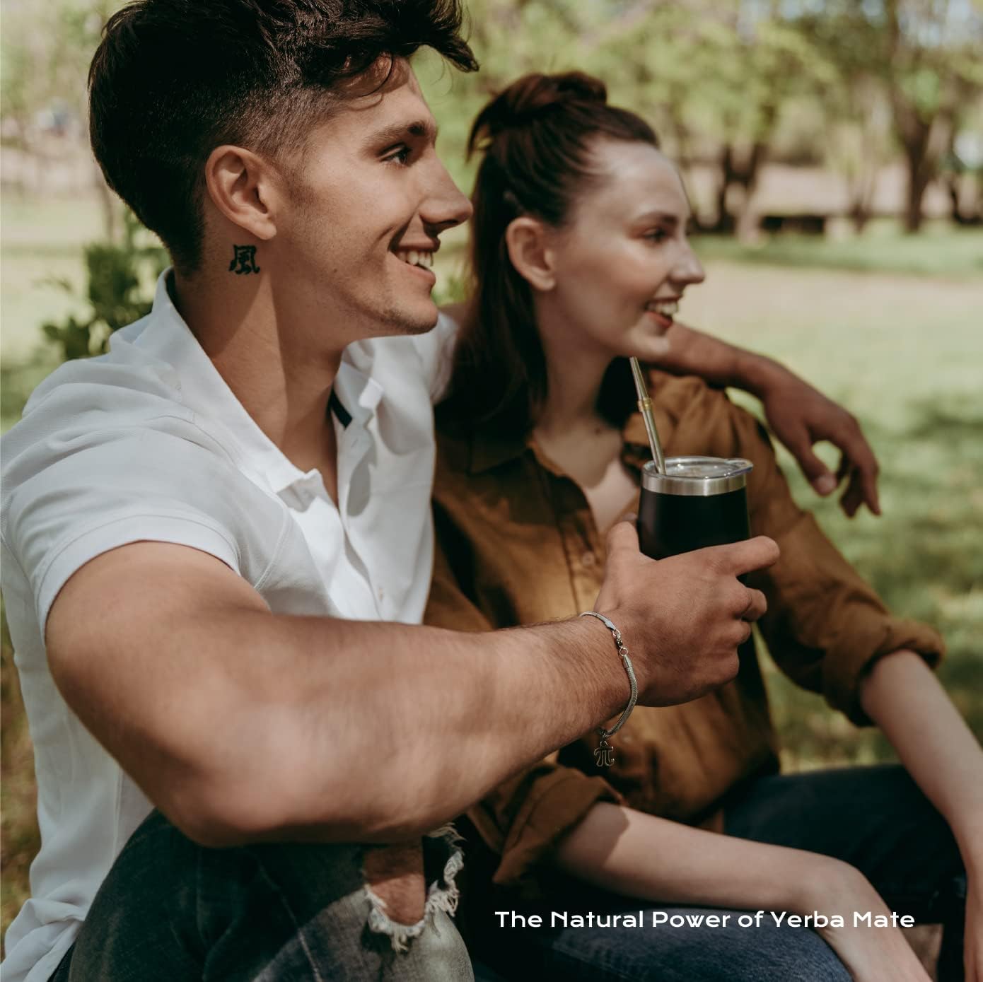 BALIBETOV 5 pcs large Yerba Mate Cup and Bombilla Kit, Includes one 12 oz Yerba Mate Gourd with Lid, Two Bombillas Mate Straw and one cleaning brush | Stainless steel | Double Walled