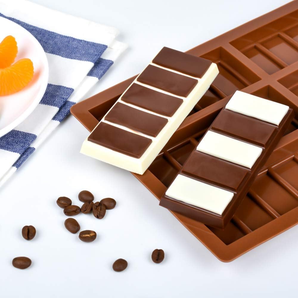 4-PACK Chocolate Bar Molds - Silicone Break Apart Protein and Engery Bar Candy Chocolate Molds