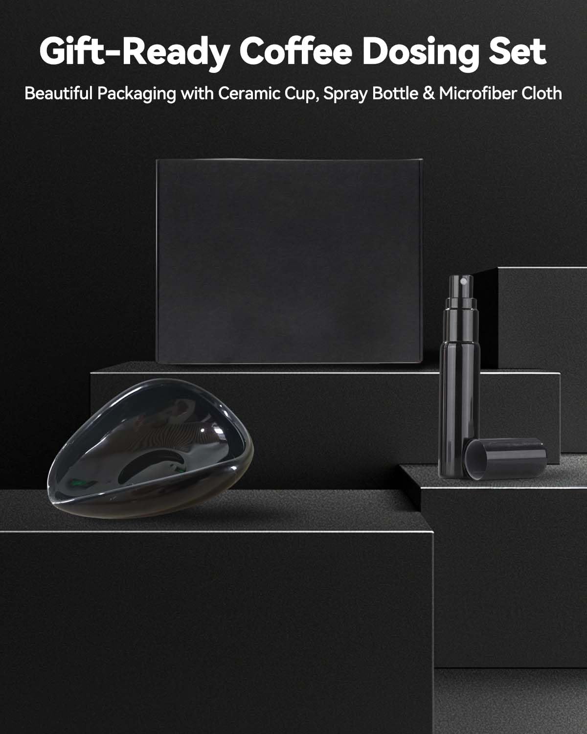 Coffee Bean Dosing Cup, Espresso Dosing Cup, Coffee Spray Bottle, RDT Spray Bottle, Single Dosing Kit with High Fiber Cleaning Cloth