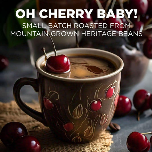 Maud's Cherry Flavored Coffee Pods, 18 ct, Medium Roast Flavored Coffee in Recyclable Single Serve Pods – 100% Arabica Beans, Compatible with Keurig K Cups Maker