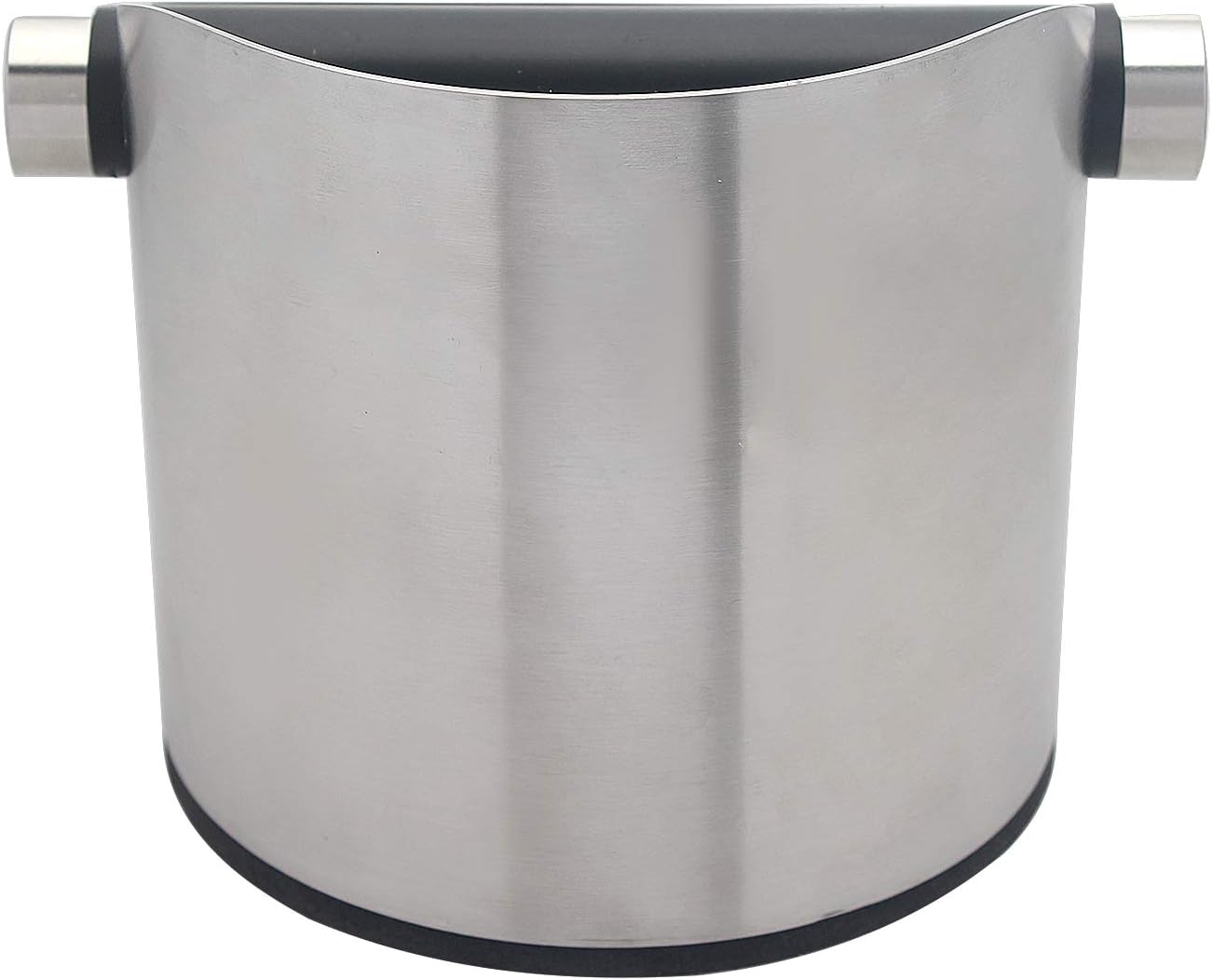 Espresso Knock Box, Stainless Steel Coffee Grounds Knock Box, With Removable Knock Bar and Non-Slip Rubber Base (Silver)