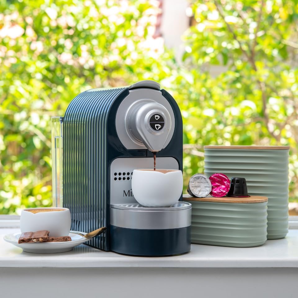 Mixpresso Blue Espresso Machine for Nespresso Compatible Capsule, Single Serve Coffee Maker Programmable for Espresso Pods, Premium Italian 19 Bar High Pressure Pump 27oz, 1400w Capsule Coffee Maker