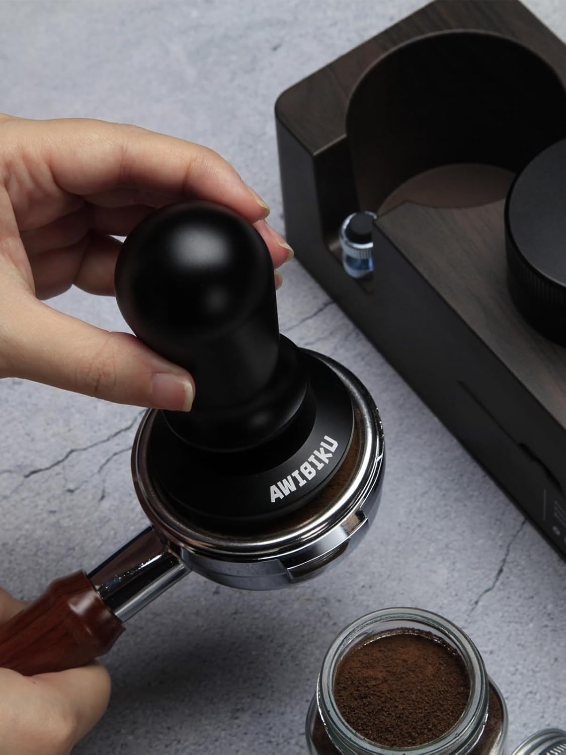 53.3mm Espresso Accessories,53.3mm Espresso Tamper Tools, Spring-Loaded Coffee Tamper, Coffee Distributorr, Puck Screen, Anti Slip Mats Coffee Tamper for 54mm Portafilter
