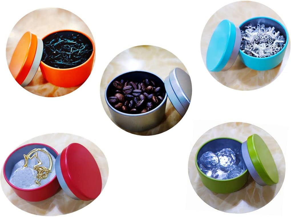 12 Pcs Mini Airtight Metal Tea Tins Food Storage Container Decorative Metal Canisters for Tea Coffee Spices Candy Crafts Gift Favors Party Decor (2.1x1.6 Inches 0.7oz)