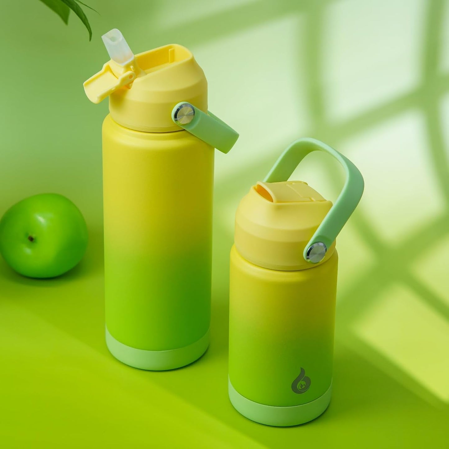 BJPKPK Insulated Water Bottle with Straw Lid, 40oz Large Thermos, BPA Free Leak Proof Stainless Steel Metal Water Bottles, Tumblers, Cups, Flasks for Travel, Sports,Fresh Green