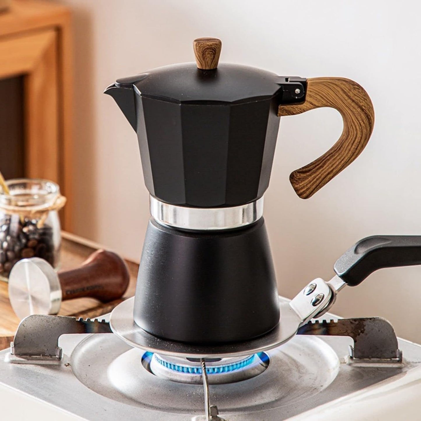 Heat Diffuser Plate, Grouarty Stainless Steel Cooking Induction Adapter Simmer Plate for Electric Gas Glass Cooktop Hob Ring, Induction Cooktop Converter Plate With Handle (7.88inch)