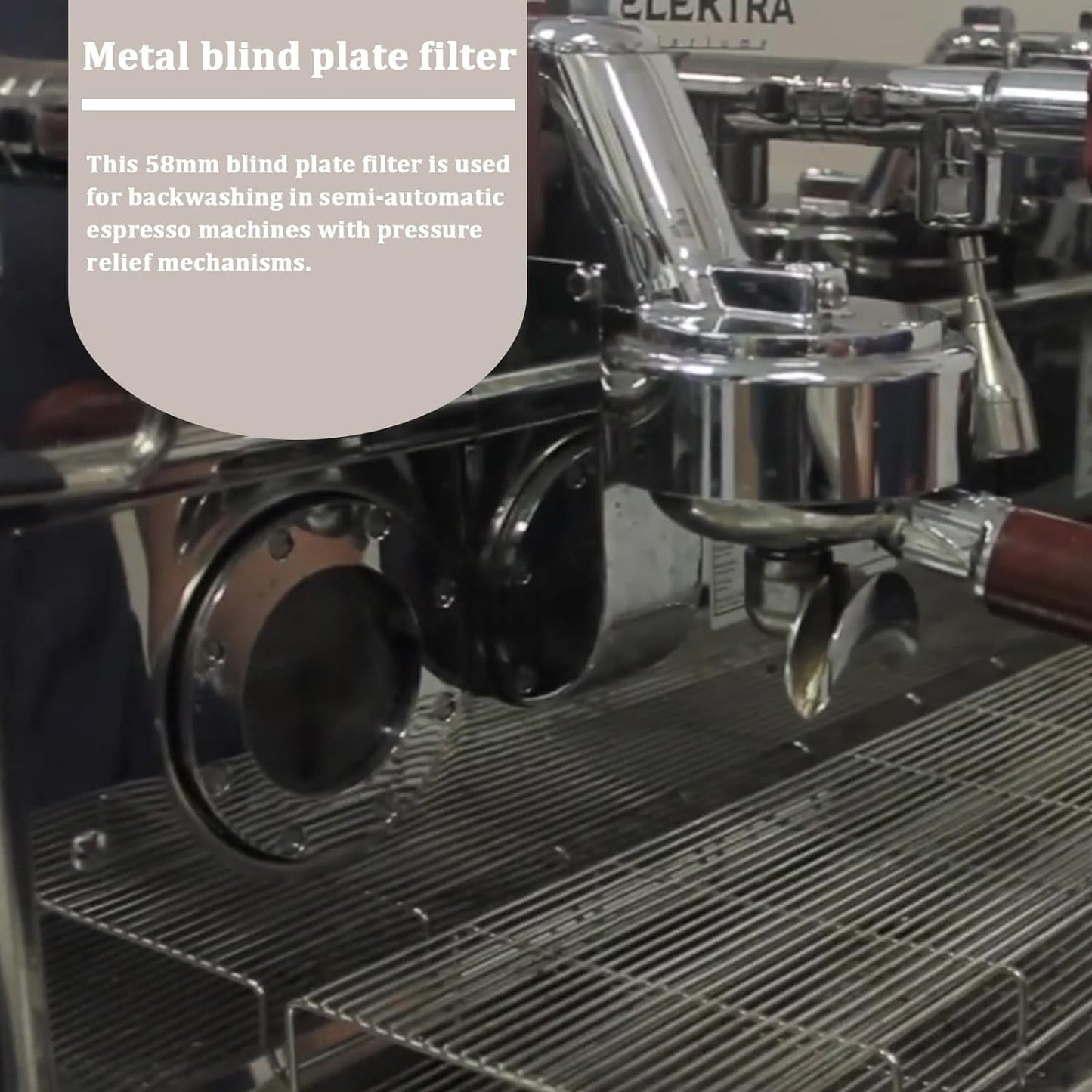 58mm Backflush Inser, Backflush Filter Espresso, Stainless Steel Back Flush Blind Filter Basket Fits for Breville Gaggia Classic and other Espresso Machines Espresso Cleaning Disc (1-Piece Set)