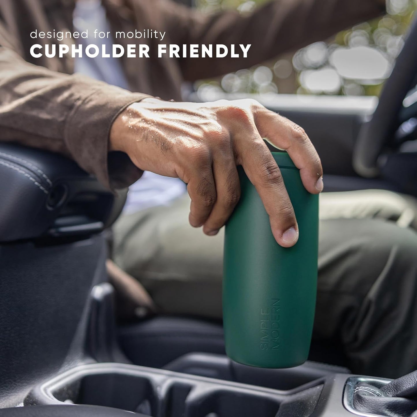 Simple Modern Travel Coffee Mug Tumbler with 360° Lid | Ceramic-Lined Insulated Stainless Steel Cold Brew Iced Coffee Cup | Gifts for Women Men Her Him | Voyager Signature | 12oz | Midnight Black