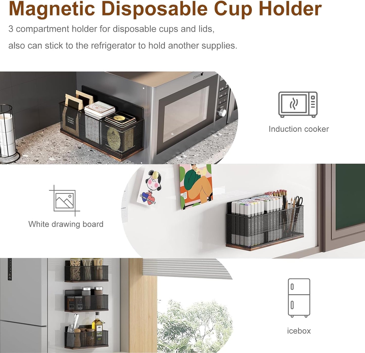 TQVAI K Cup Holder - 60 Capsule Capacity 2 Tier Sliding Pods Storage Drawer with Disposable Cups & Lids Holder, Coffee Bar Station Organizer for Countertop, Black