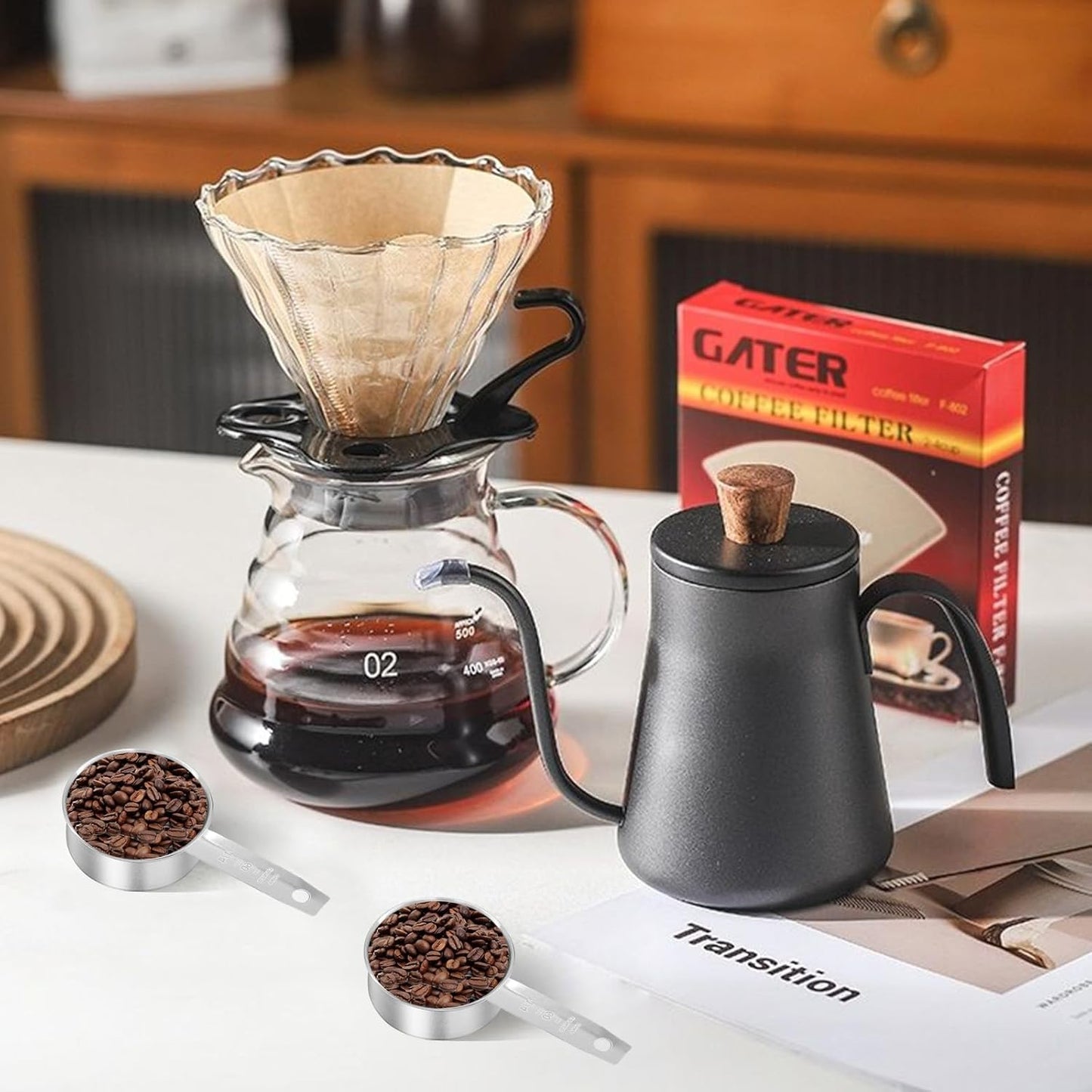 8Pcs Stainless Steel Measuring Cup, 1/4 Cup (60ml, 2oz) Metal Measuring Cup, Small Measuring Scoops Coffee Scoop with Comfortable Hand for Kitchen Cooking Baking