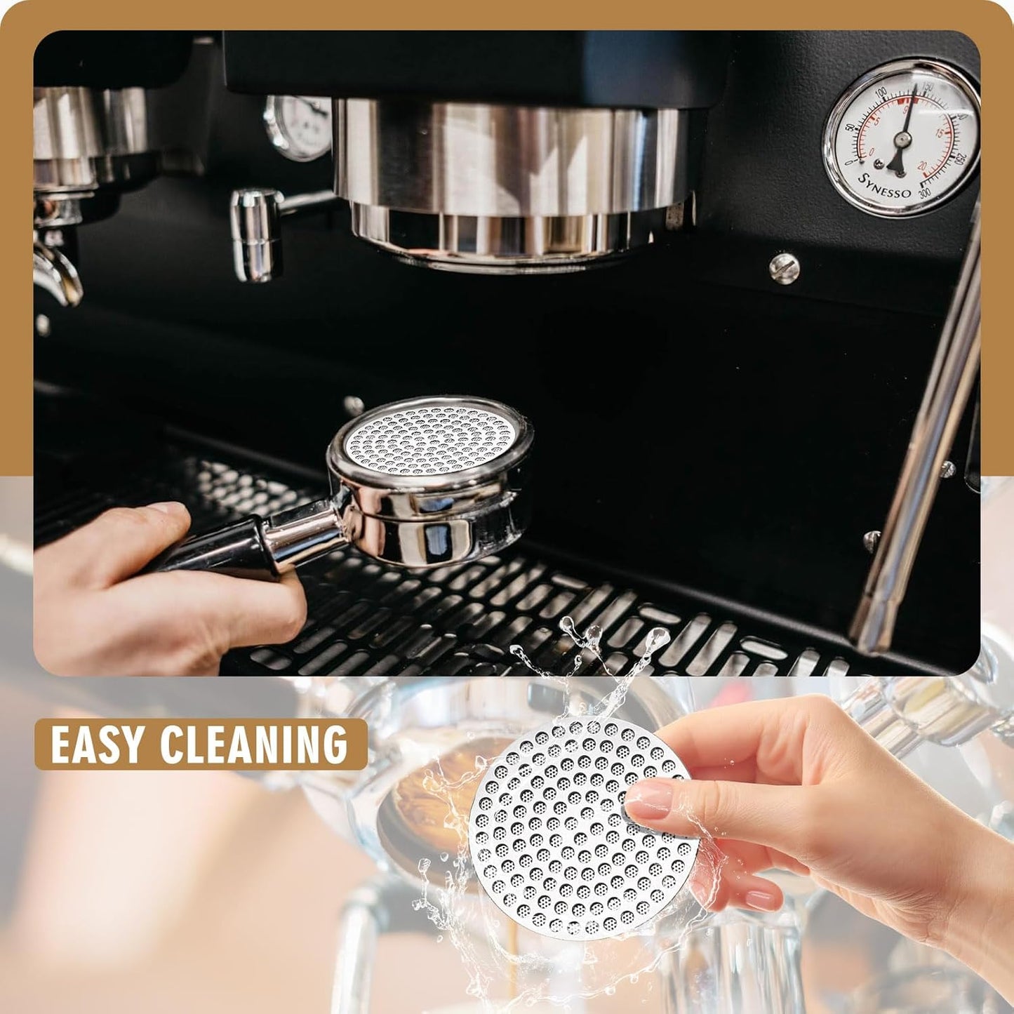 58.35mm Espresso Puck Screen, Stainless Steel Reusable Espresso Filters, 150μm, Bottomless Portafilter Filter Accessories for Espresso Portafilter Filter Basket