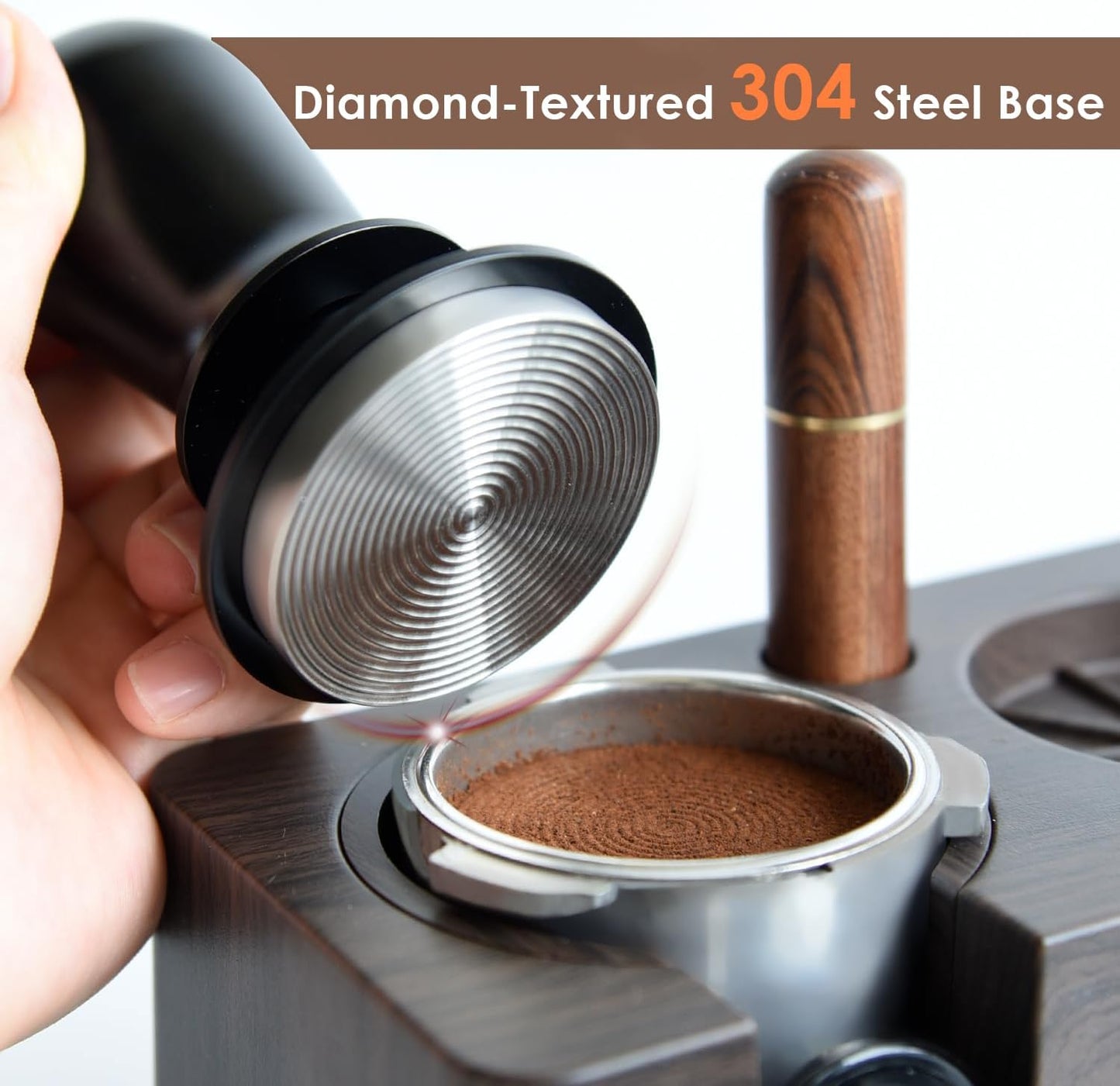 51mm Espresso Tamper, Coffee Tamper with Calibrated Spring Loaded,Tamper Tool With Sound Feedback click, Self Leveling Tamper for Barista, Compatible with 51mm De'Longhi Portafilter