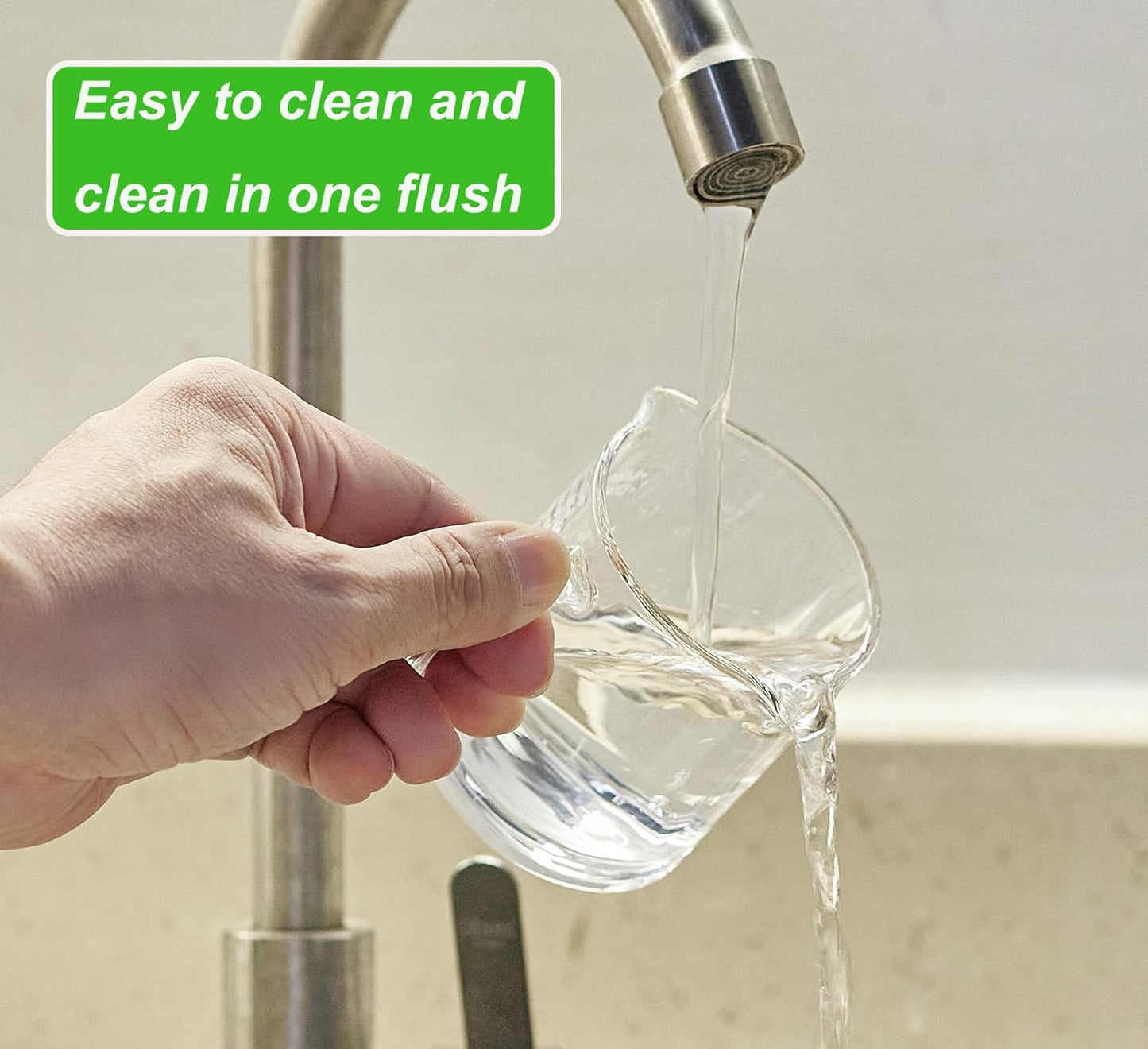 Ackers Espresso Cups Single, 4 OZ Double Spouts Cups, Milk Cup with Handle, Clear Glass