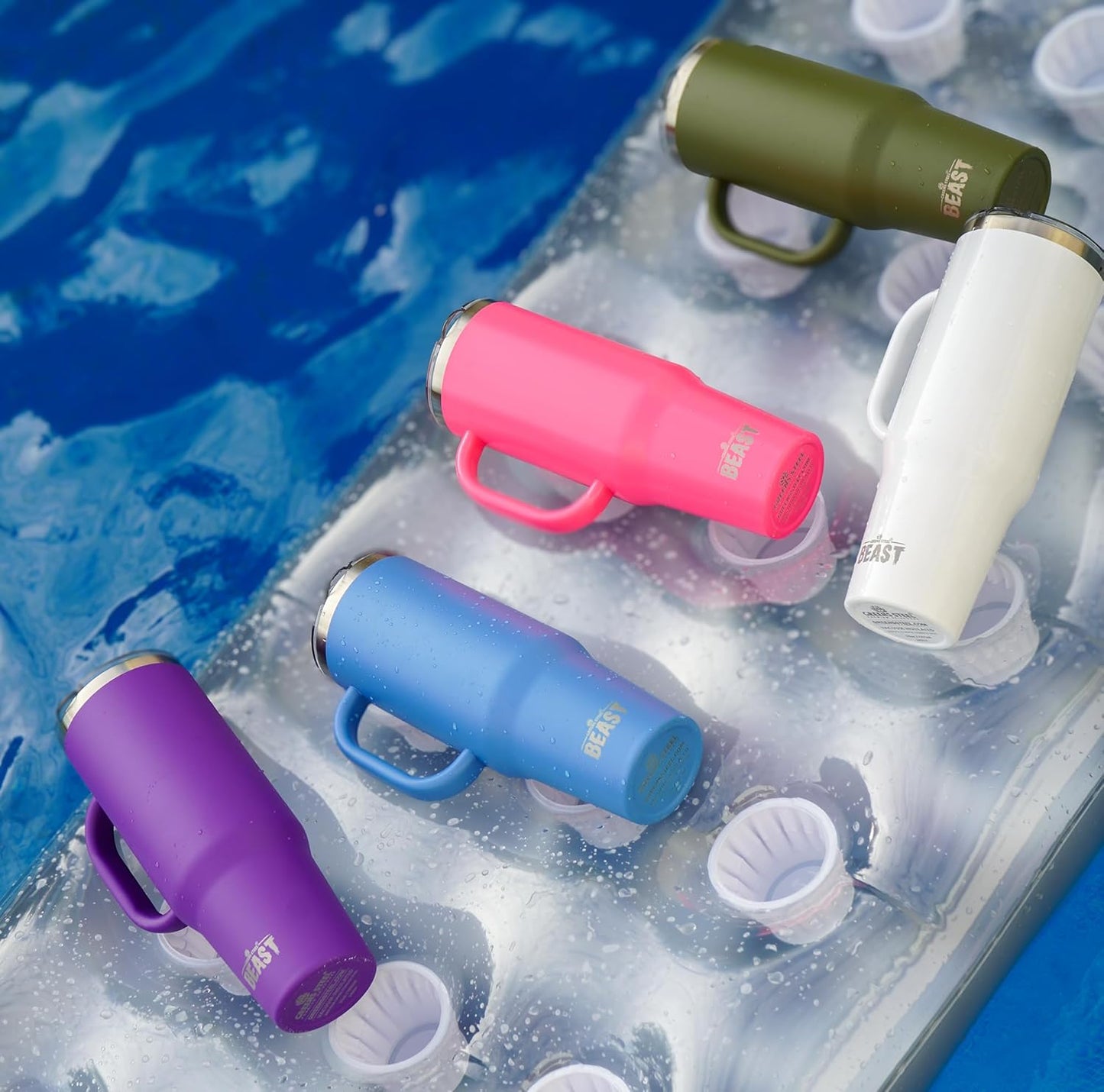 Beast 50 oz Tumbler Stainless Steel Vacuum Insulated Coffee Ice Cup Double Wall Travel Flask (Deep Purple)