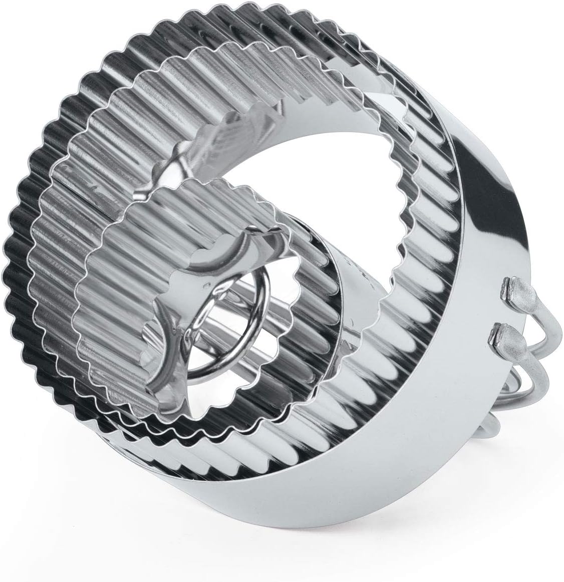 HULISEN Biscuit Cutter Set (3 Pieces/Set), Round Cookies Cutter with Handle, Professional Baking Dough Tools (Wave)