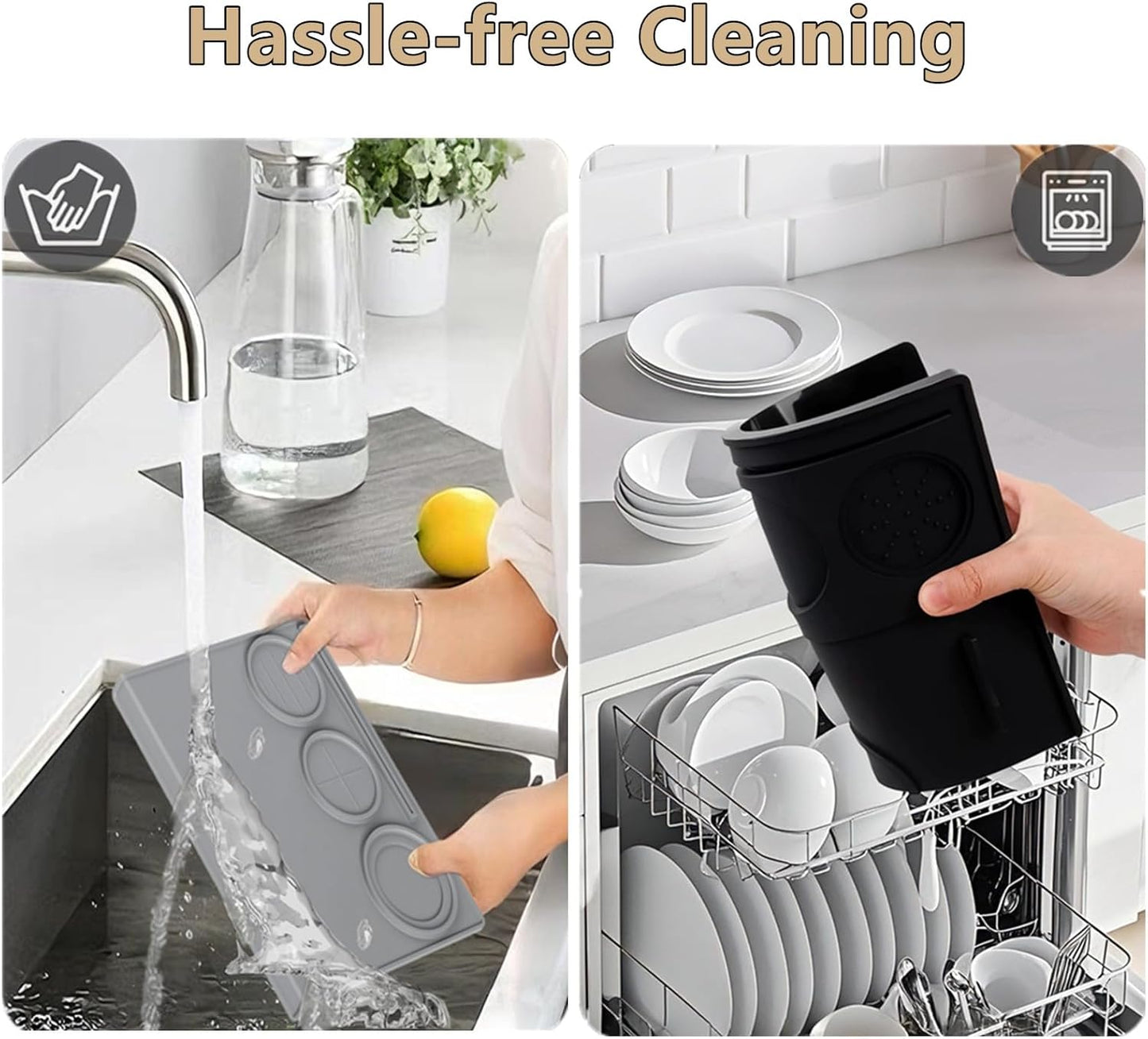 Espresso Tamping Mat, Coffee Tamper Mat, Espresso Mat for Counter, Silicone Tamper Mat, Food-grade, Non-Slip, Waterproof, Heat Resistant (Gray, 25x20x2cm)