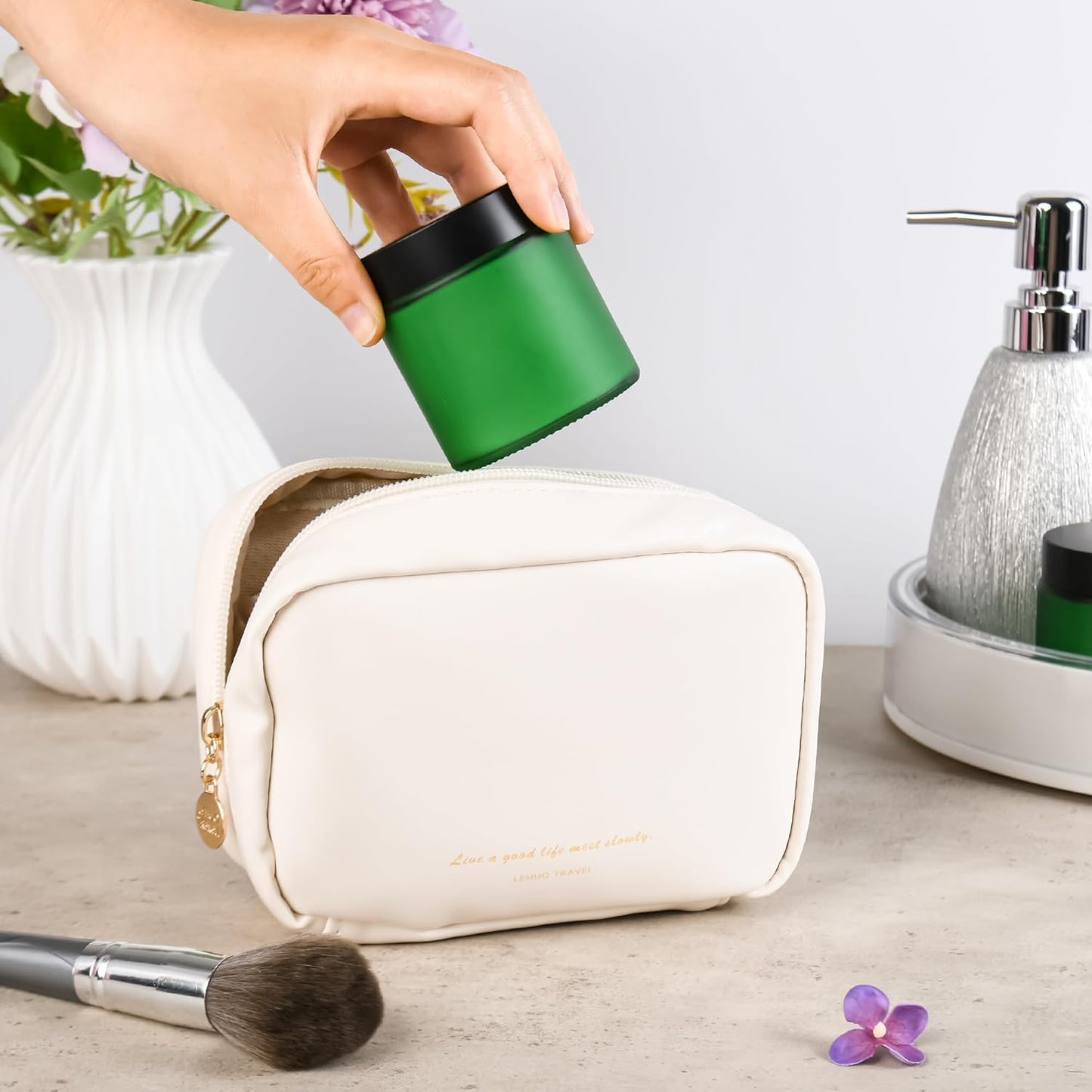 Glass Jars with Lids,Eco-Friendly Cosmetic Containers with Airtight Black Lids & Liners, Multi-Color Options for Cream, Lotion, Body Butter, DIY Skincare Travel Jars (Green Frosted, 4oz)