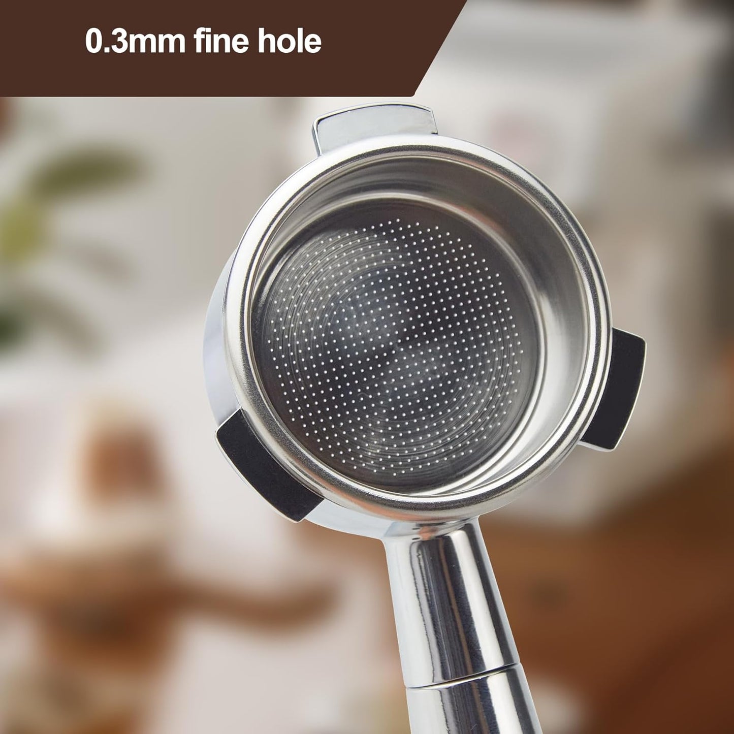 54 mm Bottomless Portafilter with Puck Screen, 3 Ears Espresso Portafilter Compatible with Breville Barista Express Machines,Stainless Steel Porta filter and Rosewood Handle
