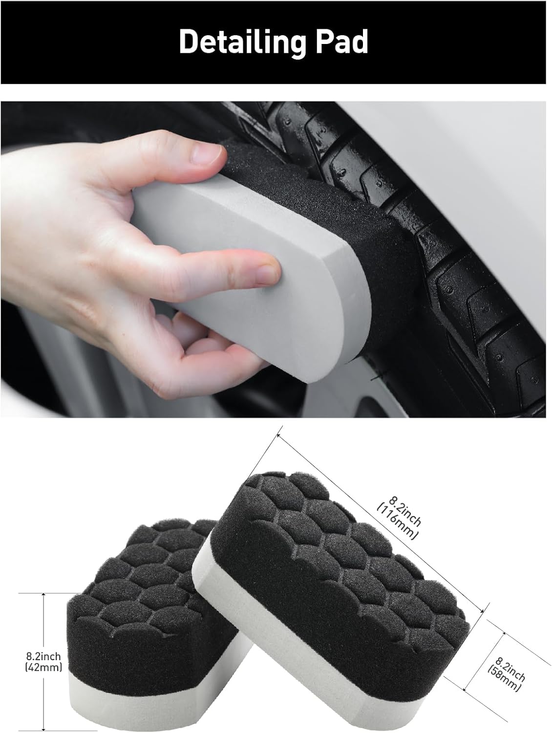 Fantasticlean 6PCS Car Wheel Cleaning Pro Kit, Tire Brush, Soft-bristled Rim Brush, Microfiber Bendable Brush, Double-Ended Detailing Brush, and Detailing Pads, Scratch-Free & Multipurpose