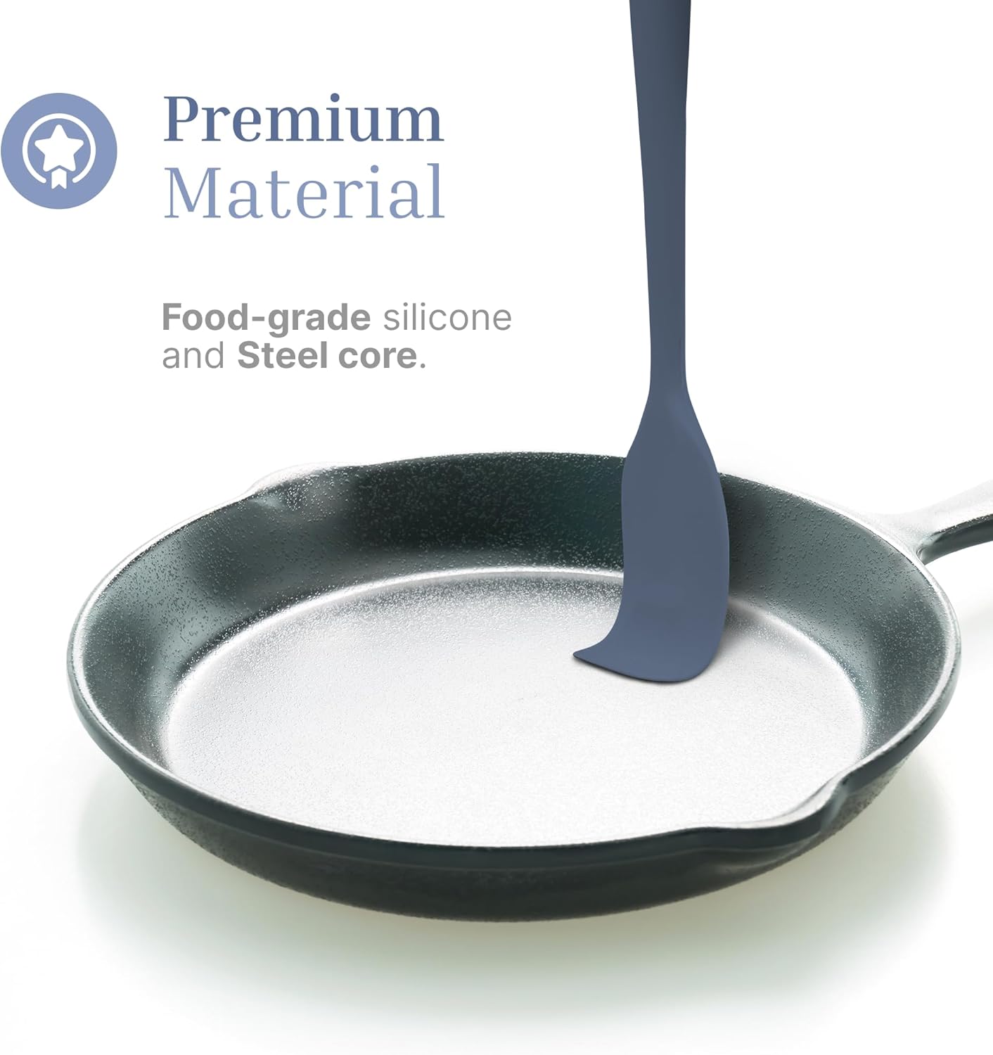 Silicone Spatula Set – 2-Piece Set of Rubber Spatulas for Non-Stick Cookware – Kitchen Tools and Accessories with Comfortable Handles, Heat-Resistant Utensils for Cooking and Baking – Blue