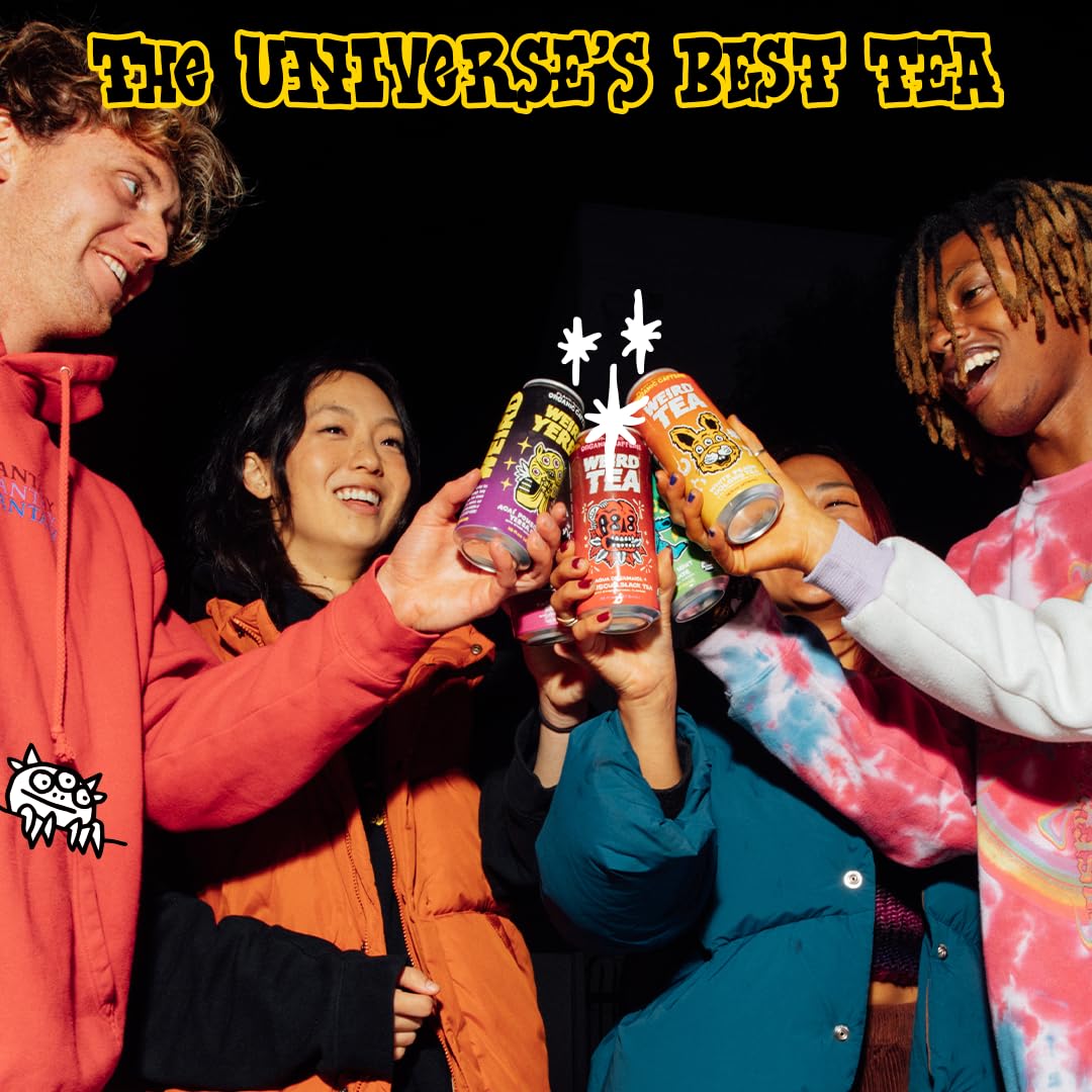 Drink Weird Organic Passion Fruit Black Tea – 16oz Cans, 160mg Organic Caffeine, Pack of 12 – Smooth & Energizing Energy Drink Alternative