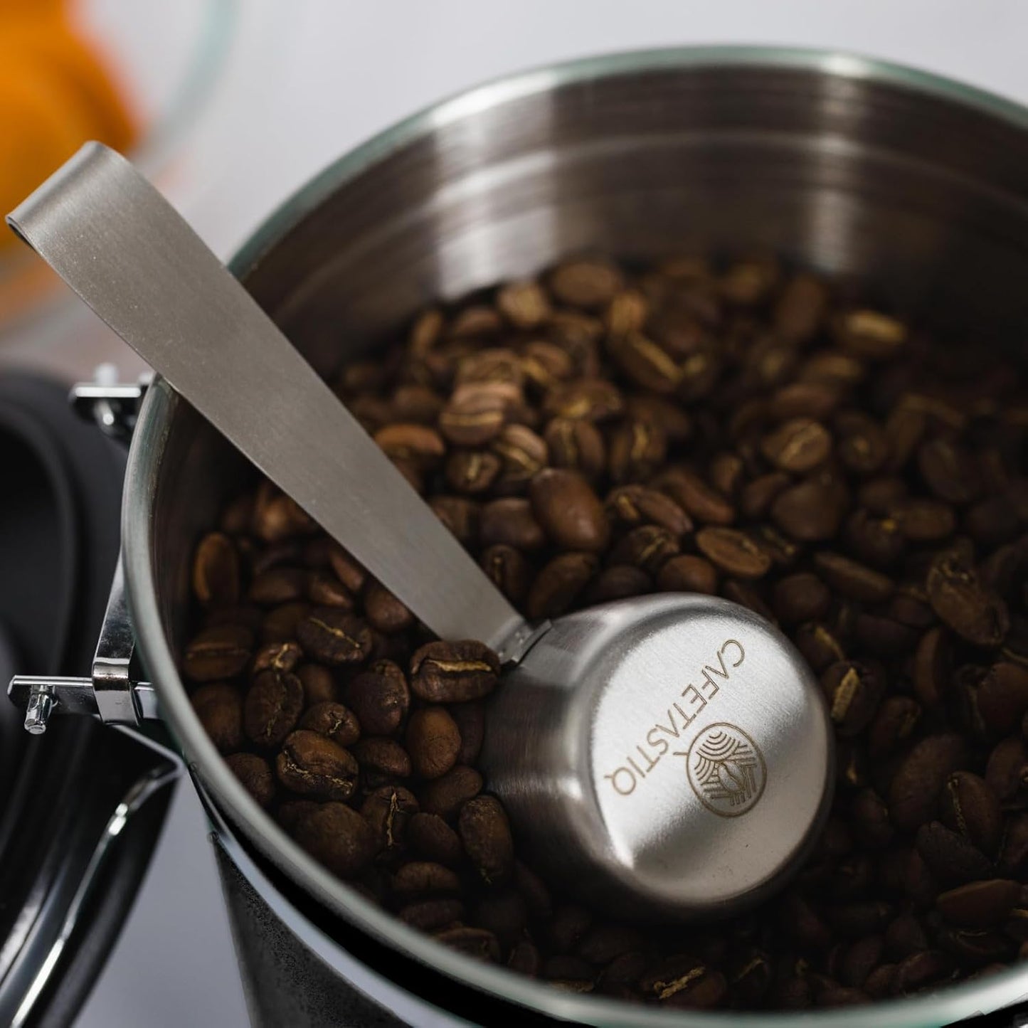 Large Coffee Canister – Airtight Stainless Steel Storage Container with Date Tracker & Scoop, Sealed Jar for Grounds, Beans, Tea, Flour, Cereal, and Sugar (Black Esspresso, 38OZ)