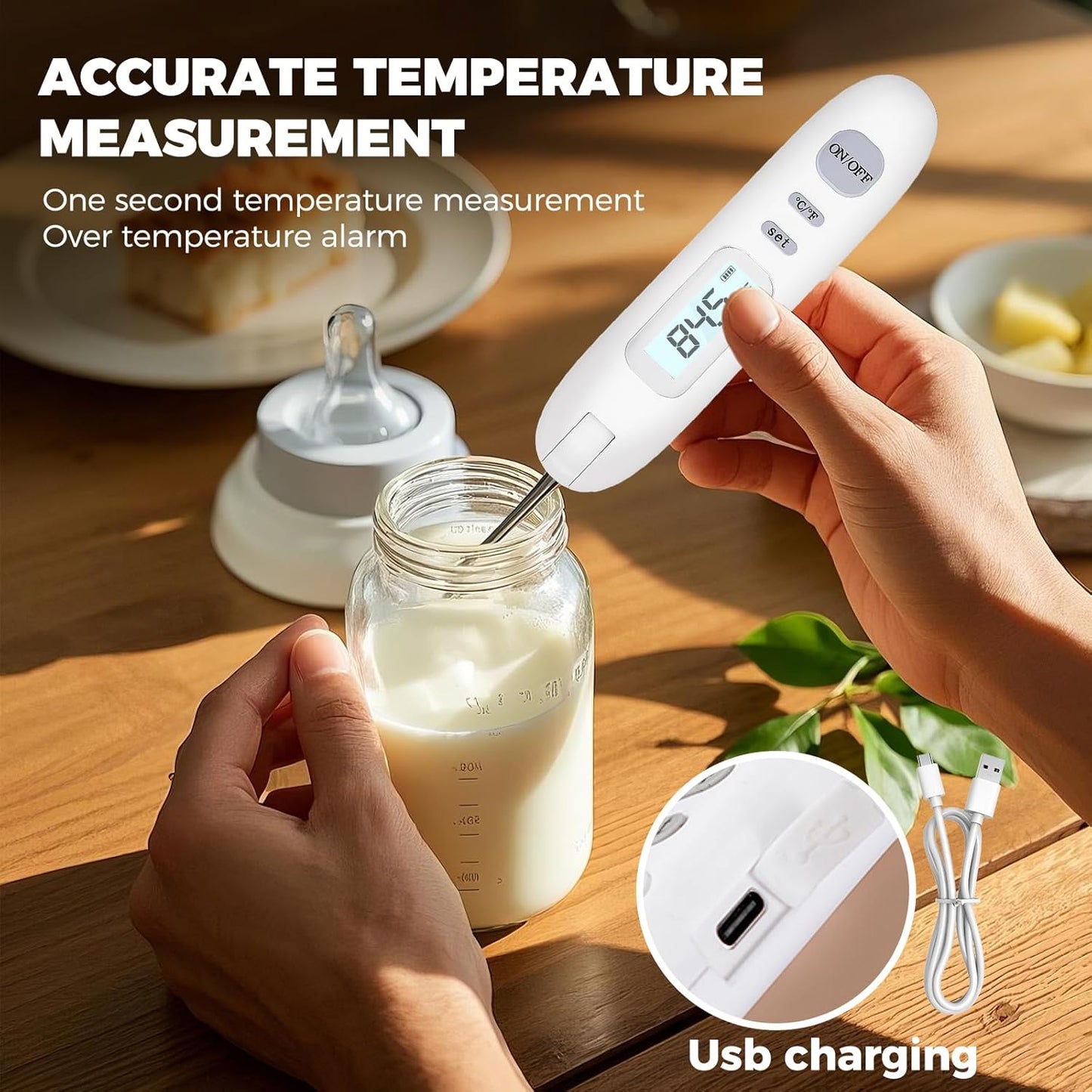 Meat Thermometer Digital - Instant Read Food Thermometer for Cooking Grilling Air Fryer Griddle Probe Kitchen Gadgets Essentials BBQ Grill Smoker Oil Fry Candy Turkey Instant Read Thermometer