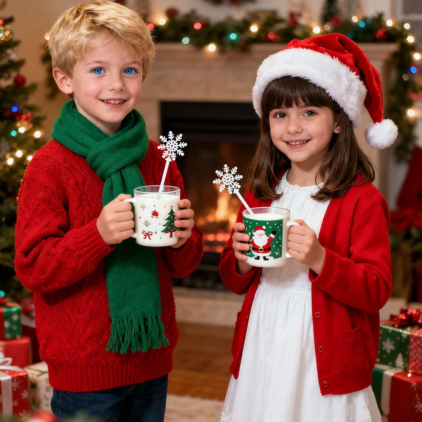 60pcs Snowflake Drink Stirrers Christmas Plastic Swizzle Sticks Beverage Winter Stir Sticks Reusable Coffee Cocktail Stirrers Bar Supplies for Cocktail Xmas Party Decor Winter Holiday Cocoa Bar