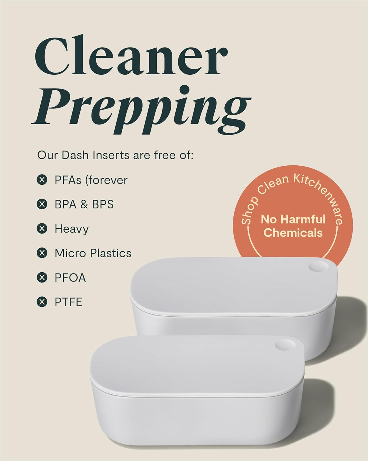 Caraway 2pc Dash Inserts - Dash Ramekins w/Lid - Easy to Store, Non Toxic - Perfect for Sauces, Garnish, & Small Snack or Sides