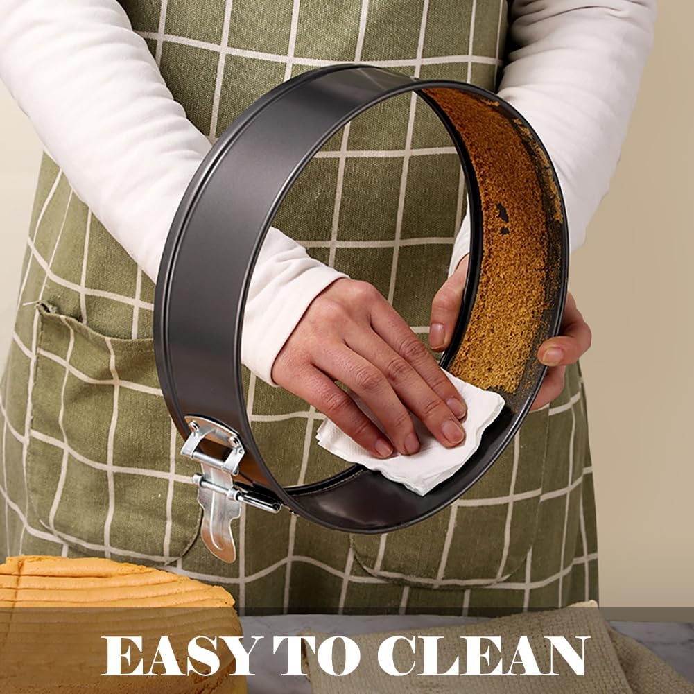 Tellshun 10 Inch Springform Pan Tin With 50Pcs Parchment Paper Nonstick Baking Mold Round Leakproof Removable Bottom Bakeware for Cake Cheesecakes Pie Pizza and Quiches