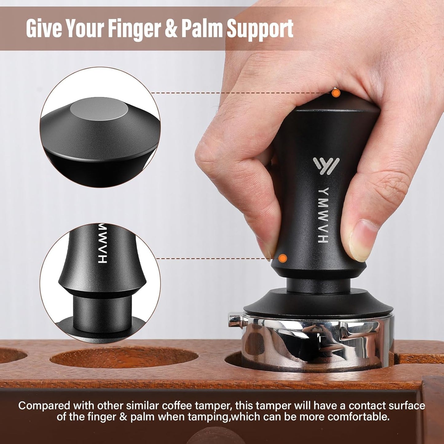 Espresso Tamper 58.3mm with 20lb/30lbs Replacement Springs Tamper Black, Premium Barista Coffee Tamper With 100% Stainless Steel Ripple Base, Compatible with Rancilio, Gaggia Portafilter, E61 Group