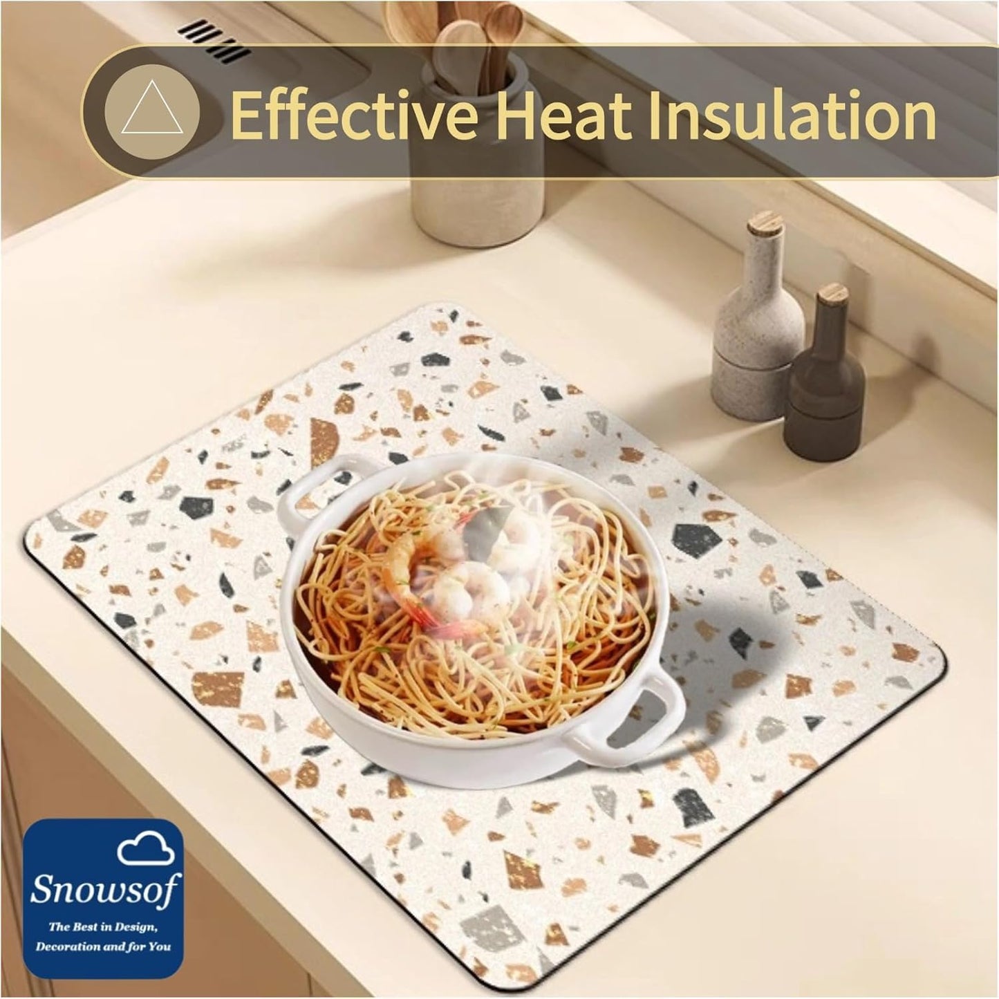 Dish Drying Mat - Absorbent Countertop Mat for Coffee Maker, Expresso Machine, Kitchen Use (05,12''×20'')