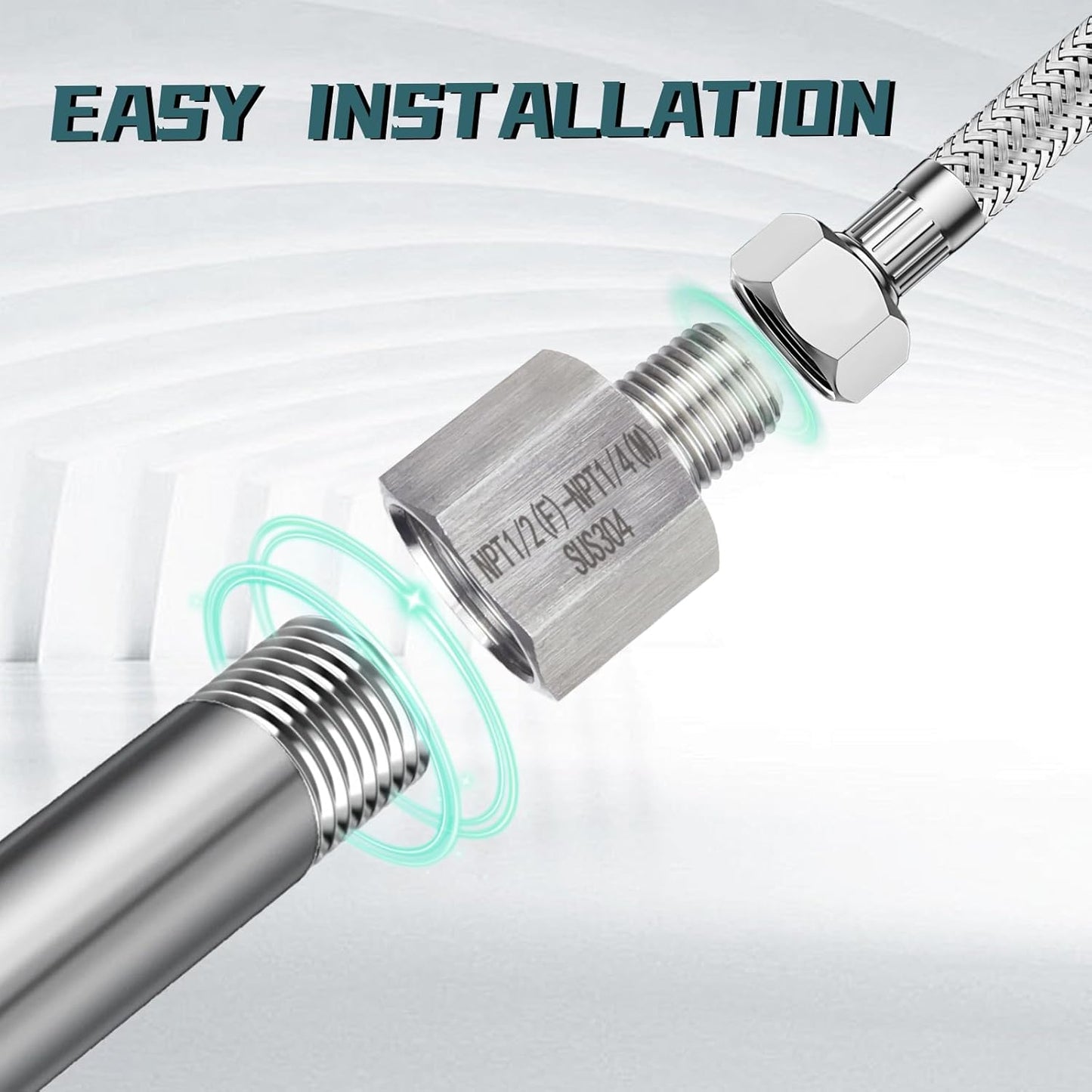 2 pieces Npt3/4 Female to Npt3/4 Male Reducer,3/4-3/4Water pipe Adapter, Fabricate of 304 Stainless Steel