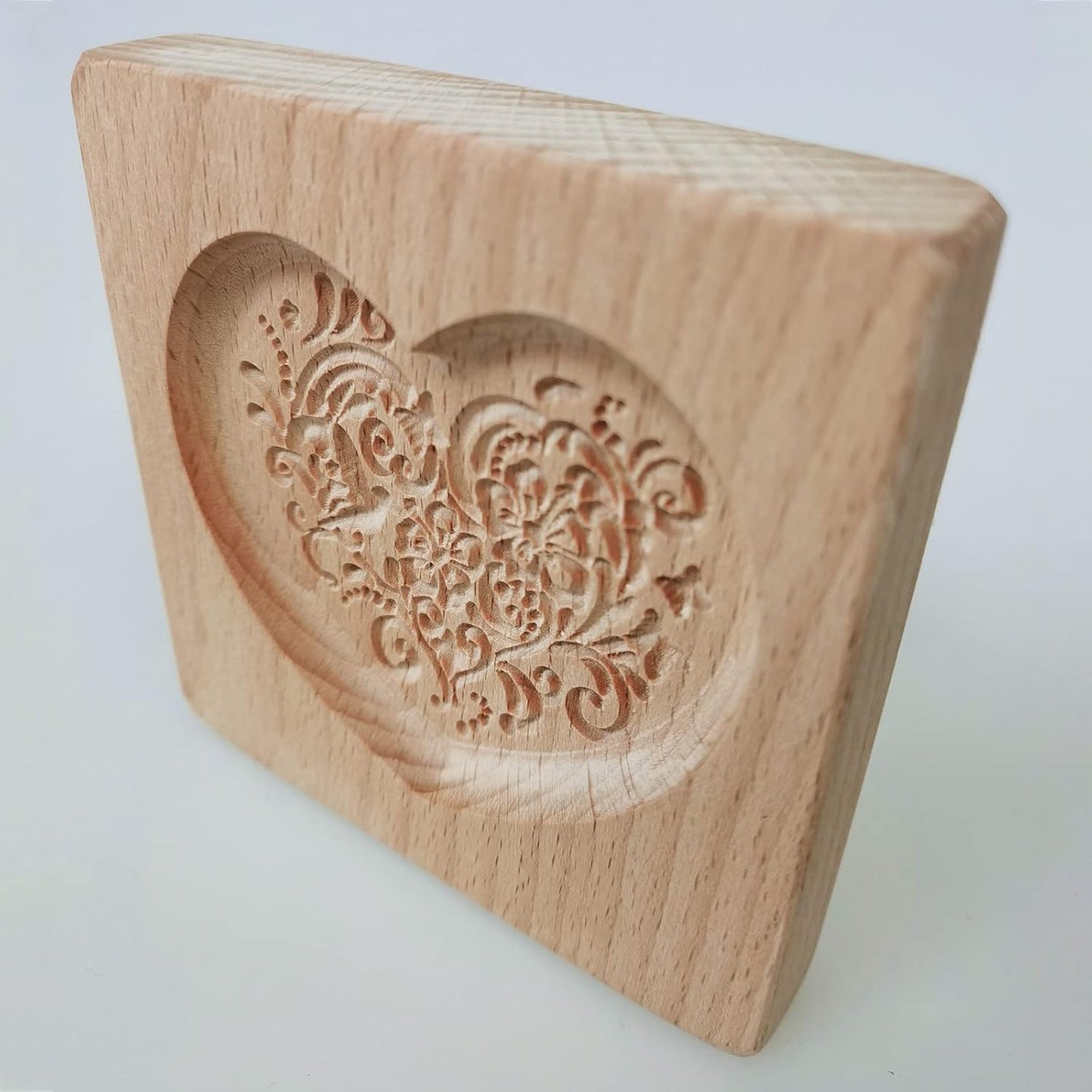 Wooden Cookie Biscuit Mold, 3D Baking Mold, Embossing Craft Decorating Baking Tool, Suitable for Halloween Thanksgiving Christmas Kitchen DIY (Love A 10 * 10 * 2)