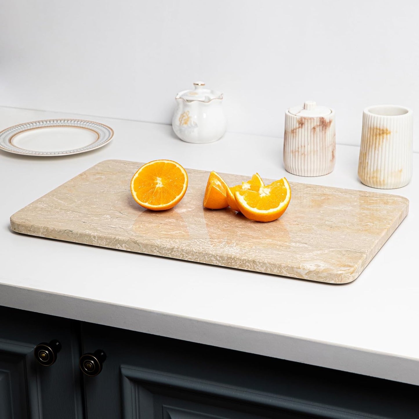 Marble Cutting Board, 12x20 Inch Marble Pastry Board With Non-Slip Feet For Cheese, Charcuterie, Dough, Chocolate, Dessert, Pack Of 1 Piece