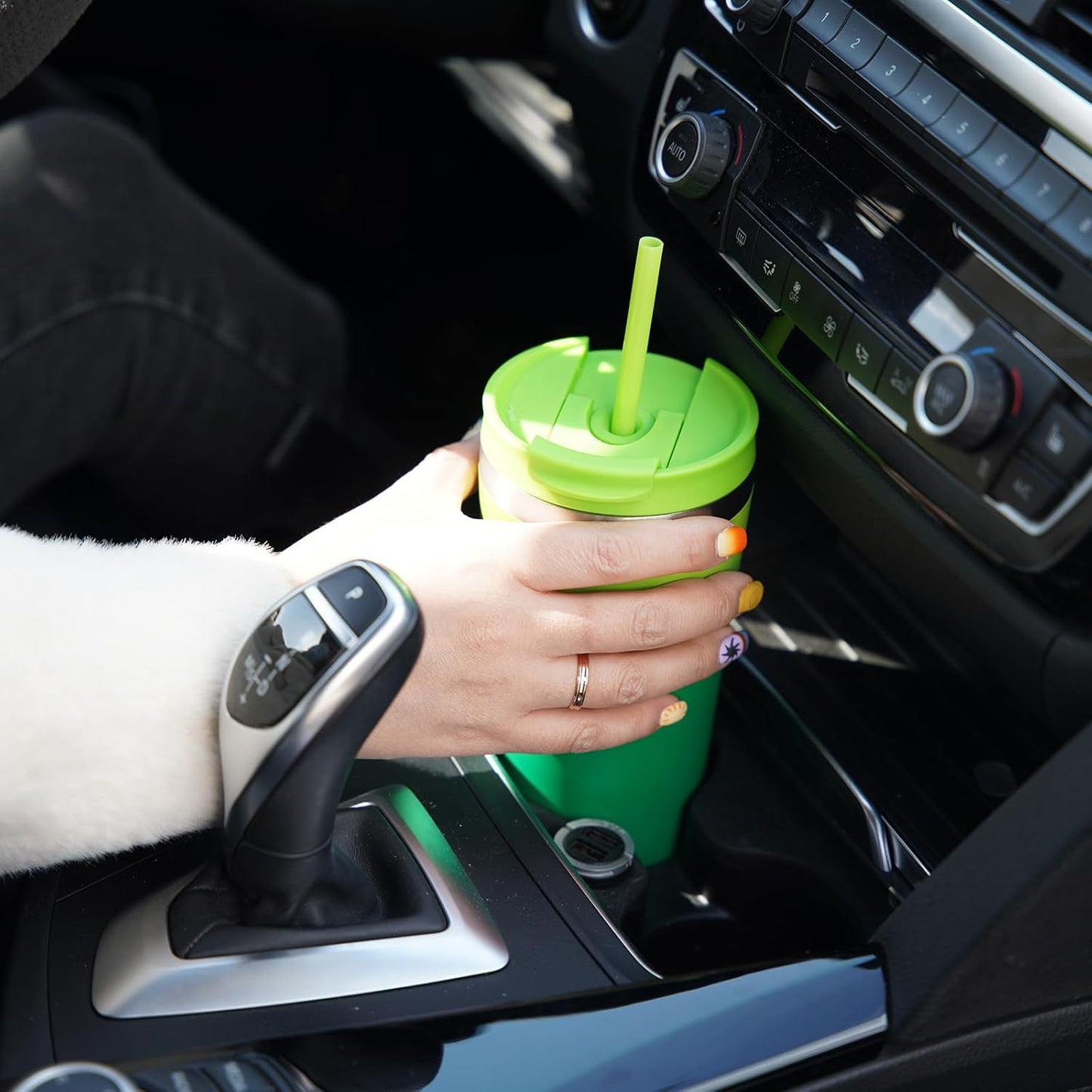 BJPKPK 30oz Stainless Steel Insulated Tumbler With lid And Straw Travel Coffee Thermal Tumblers Cup For Women And Men,Modern Blue