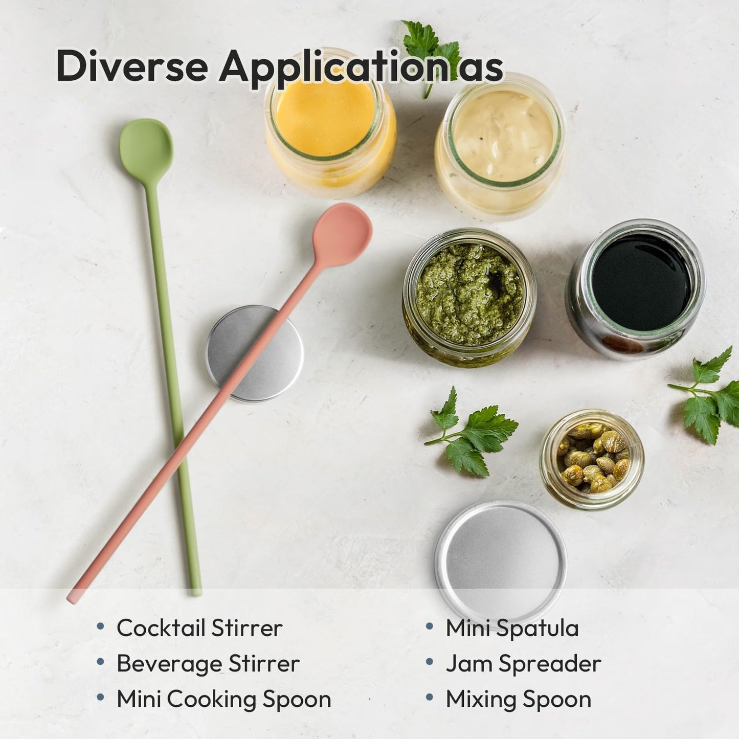 carrotez 9.9" Silicone coffee stirrer, Long Reusable Coffee Spoon for Iced Tea, Multipurpose Beverage Stirring Spoon - Coral Pink