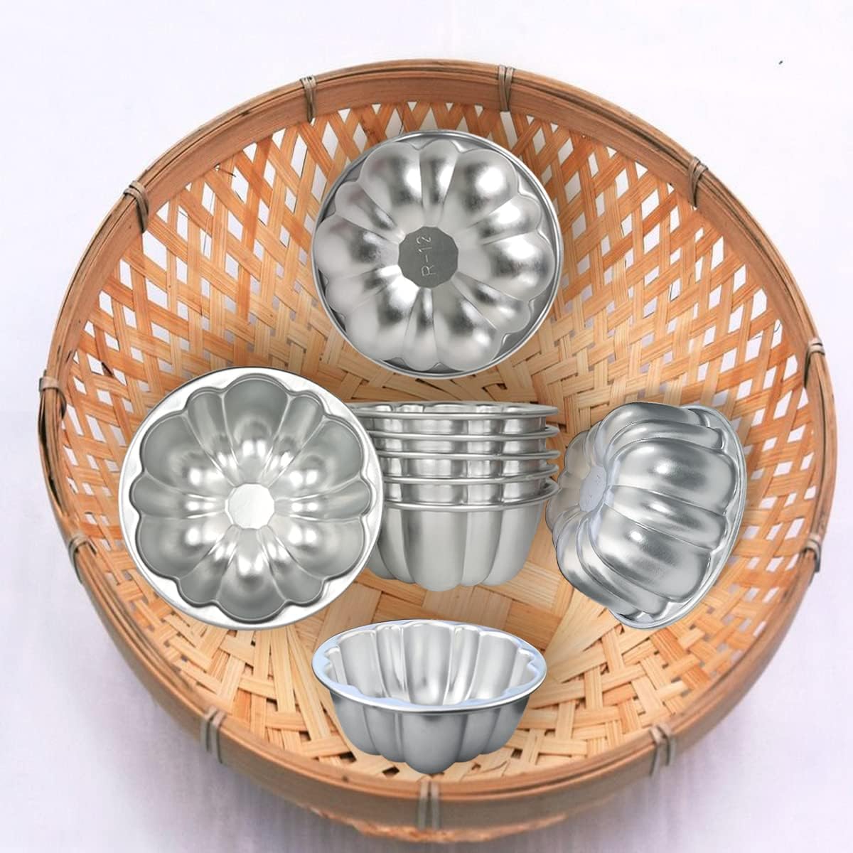 Weilan Cup Cake Molds Aluminum Molds for Jello Pudding Pan Cupcake Muffin Cups Cake Tartlets Nonstick for Steaming and Baking