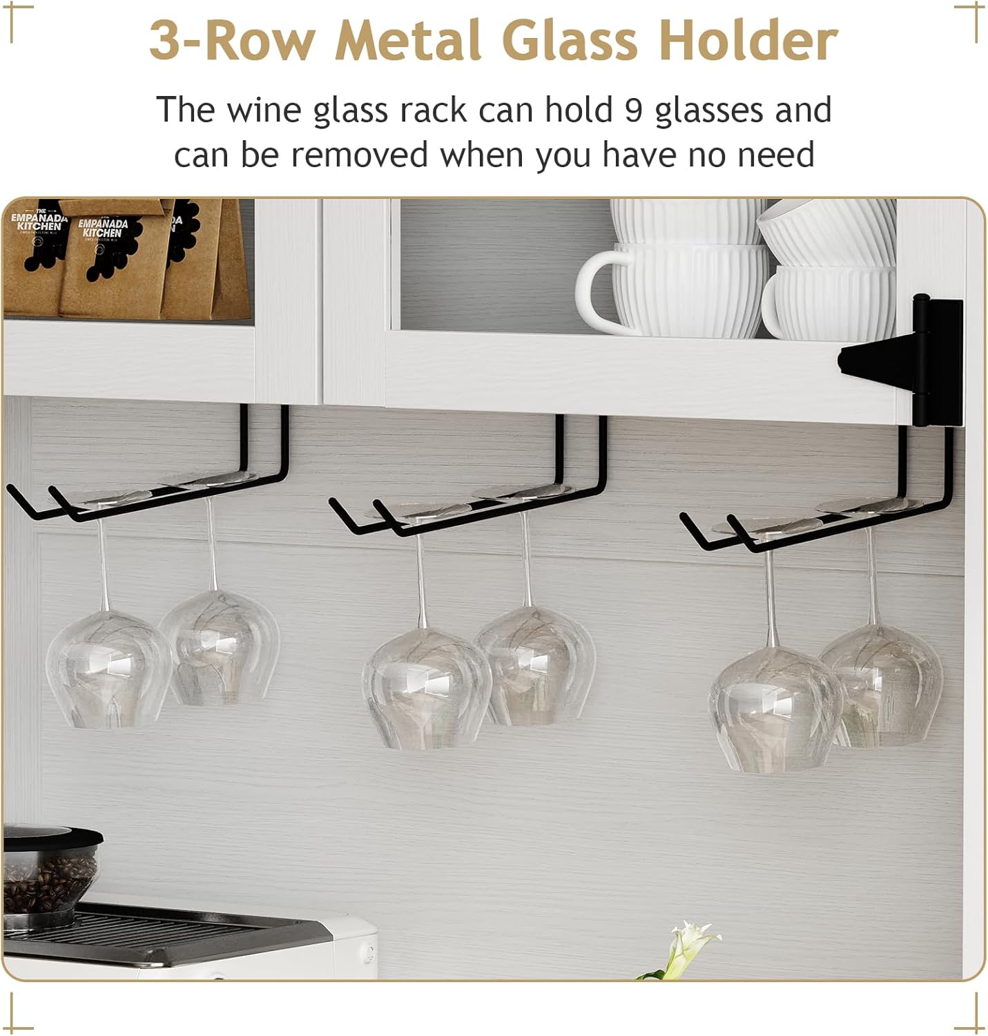 4ever2buy 72" Farmhouse Coffee Bar Cabinet with Sliding Barn Door, White Coffee Bar with Storage, Large Kitchen Buffet Cabinet with Wine Rack, Tall Bar Cabinet Table Living Dining Room