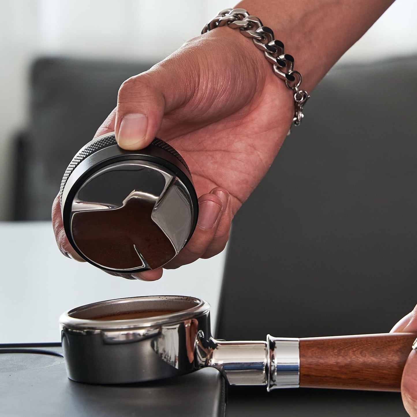 54mm Coffee Distributor and Tamper,Dual Head Coffee Leveler Fits for Breville 54mm Portafilter,Professional Espresso Hand Tamper.